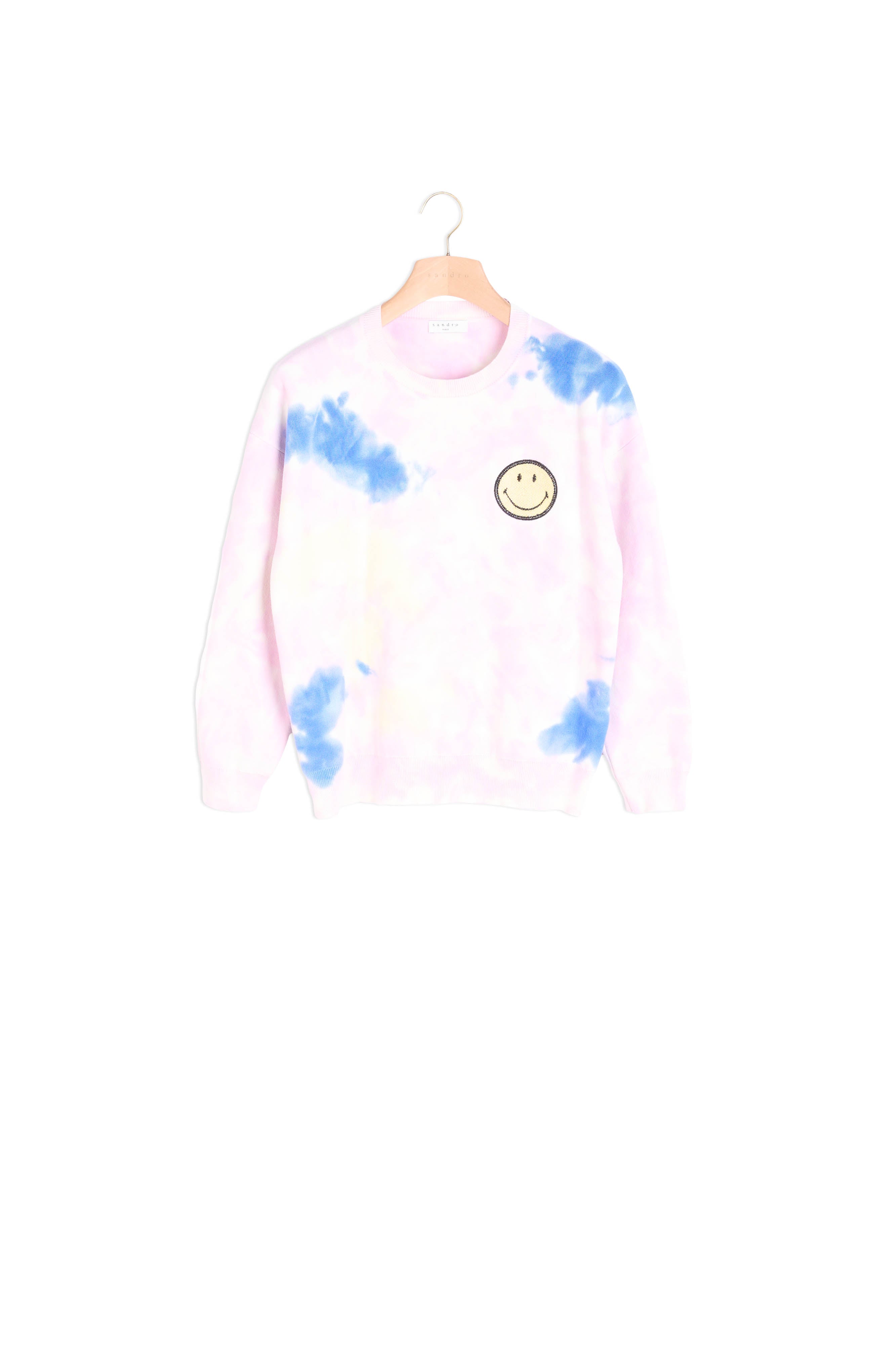 Pull tie and dye avec broderie smiley Sandro seconde main