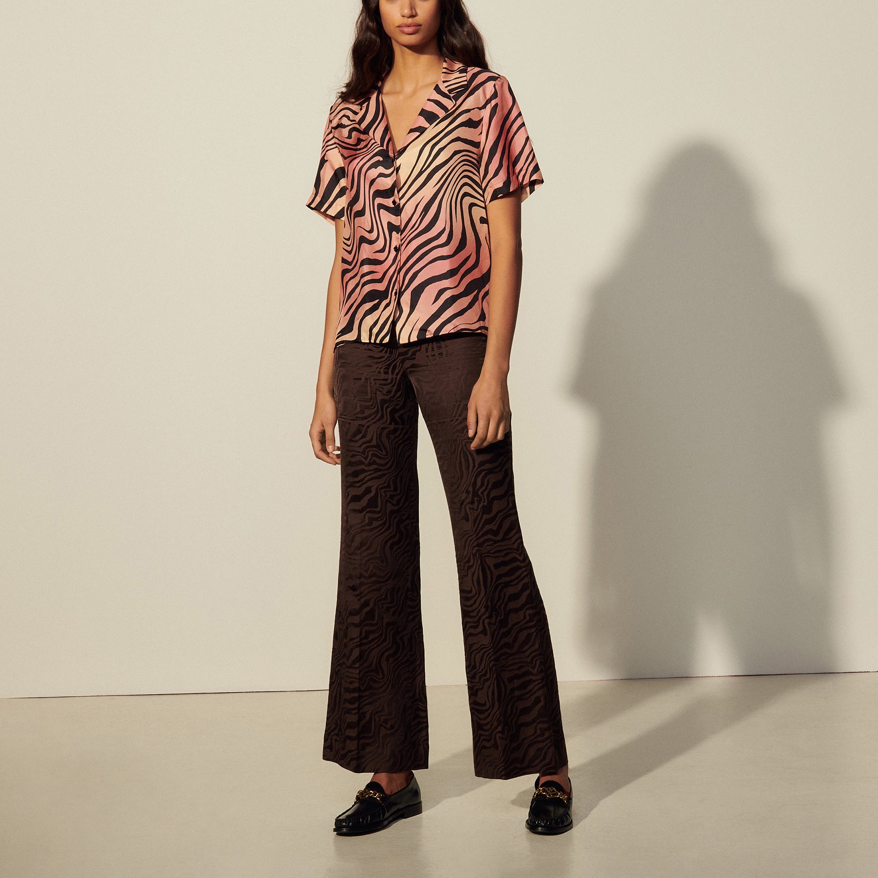 Chemise imprimée en soie Sandro seconde main