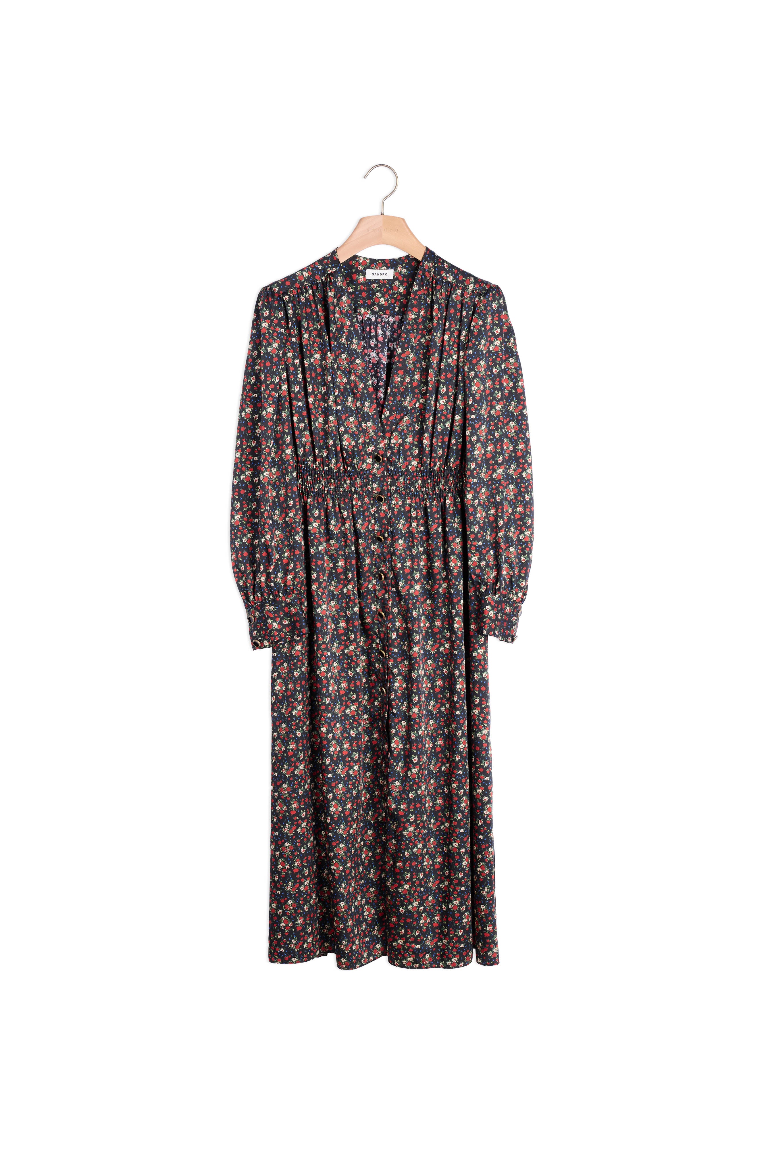 Robe longue fluide imprimé fleuri Sandro seconde main