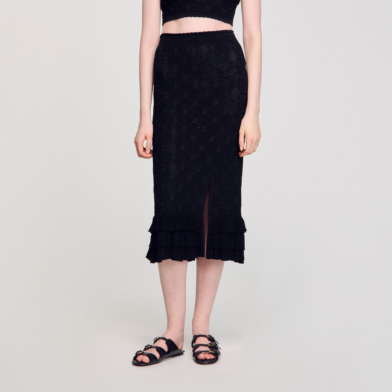 Jupe midi en maille Sandro seconde main