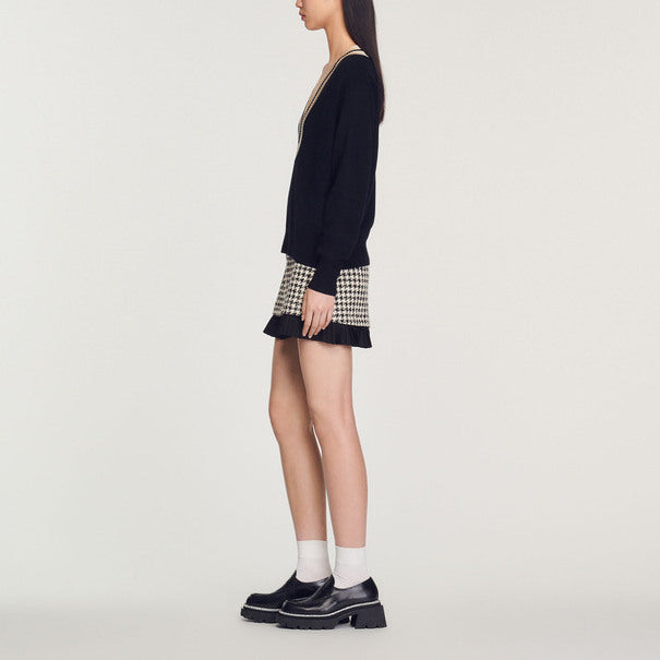 Pull au col V contrasté Sandro seconde main