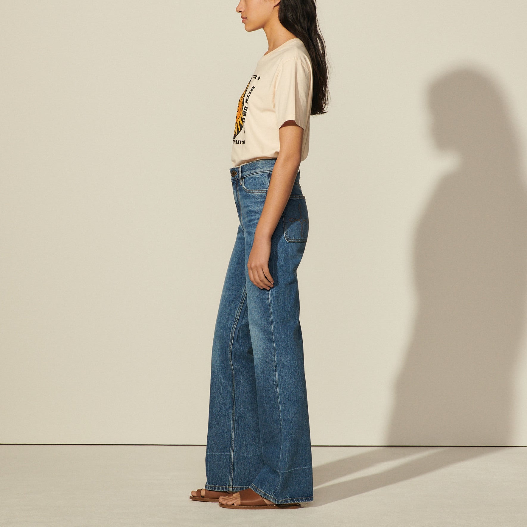 Jean délavé en coton biologique Sandro seconde main