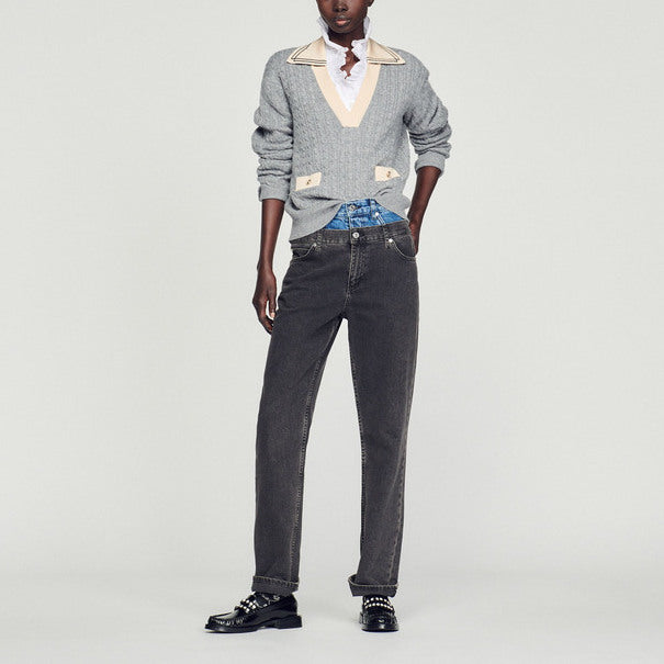 Pull torsadé à col plongeant Sandro seconde main