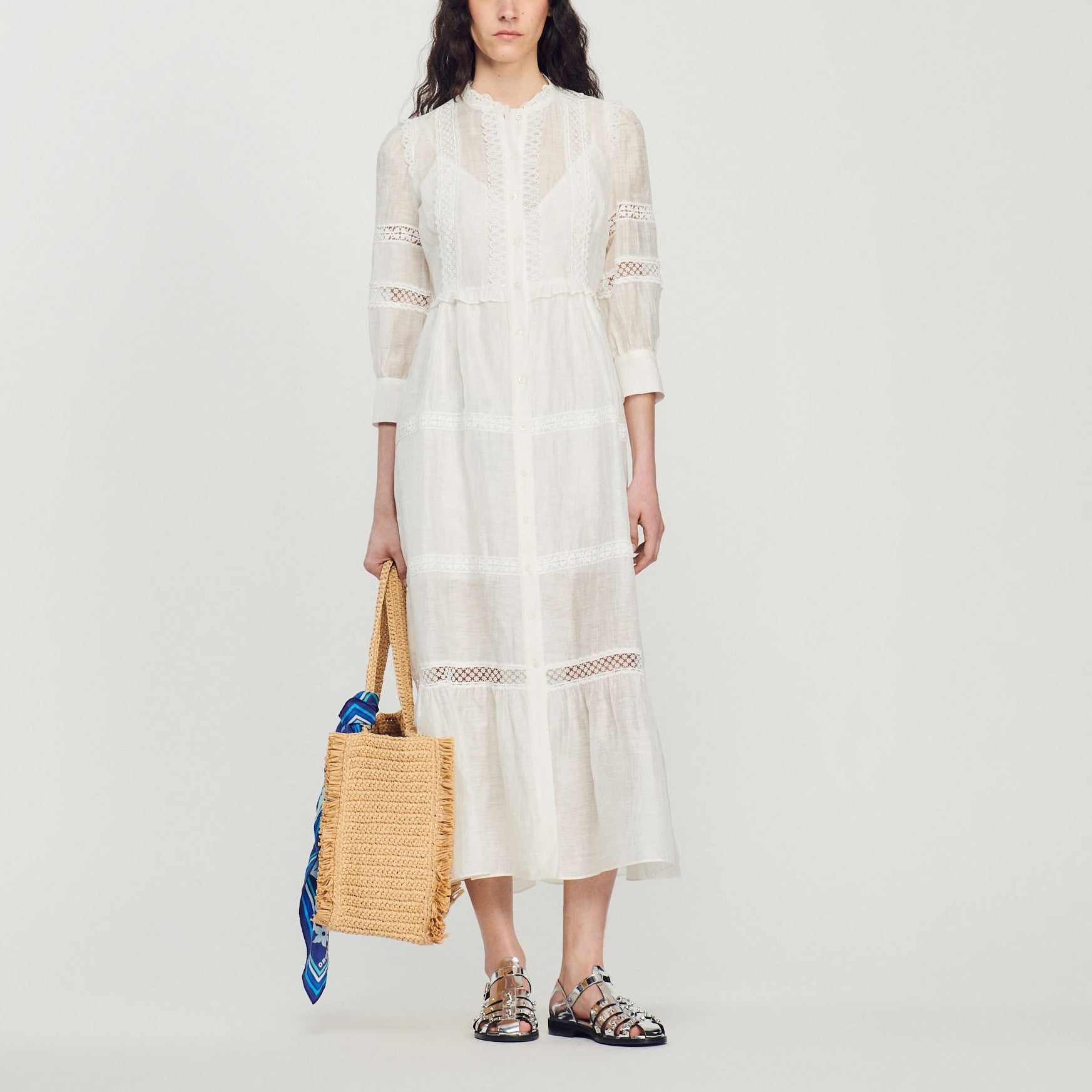 Robe longue dentelle Sandro seconde main