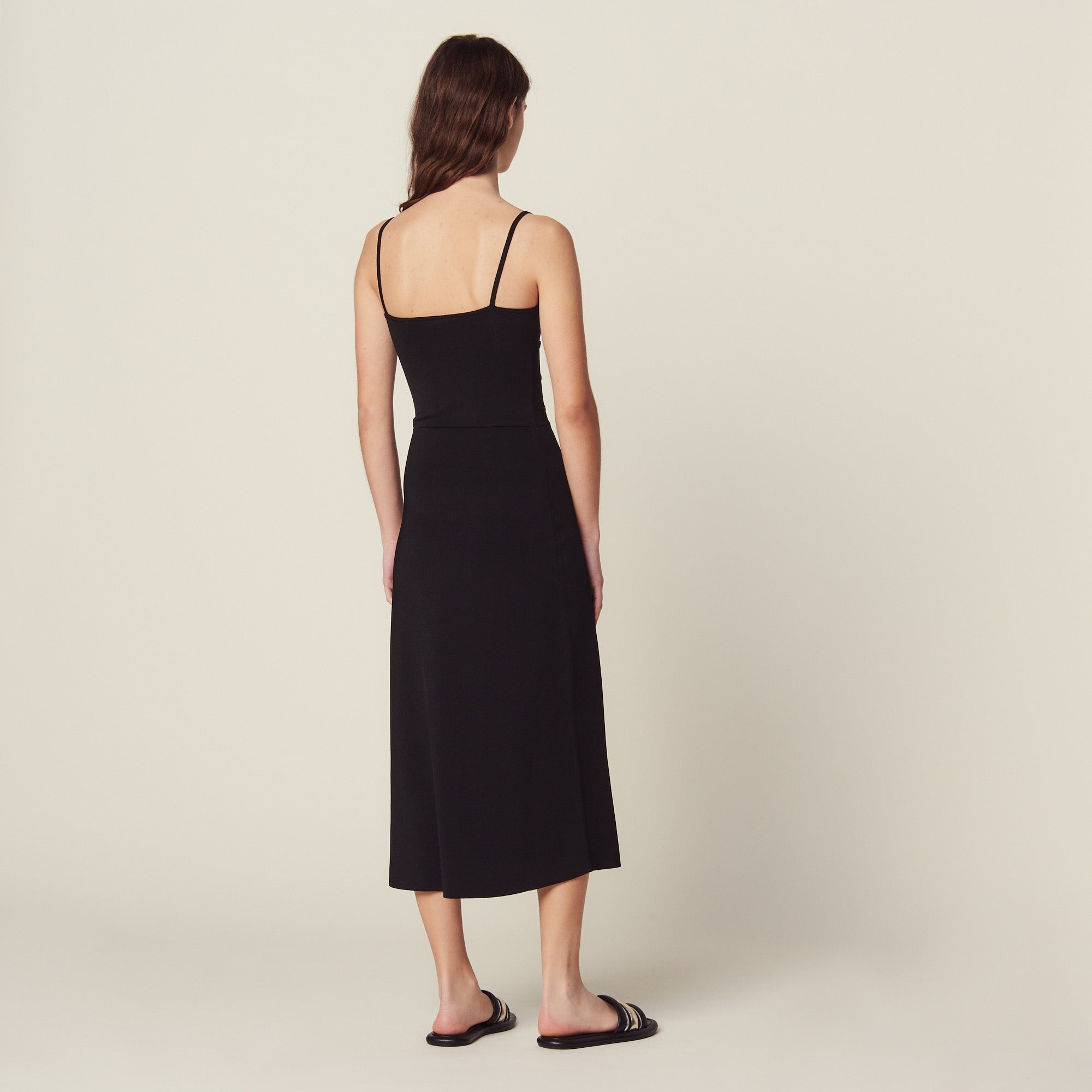 Robe midi en maille à fines bretelles Sandro seconde main