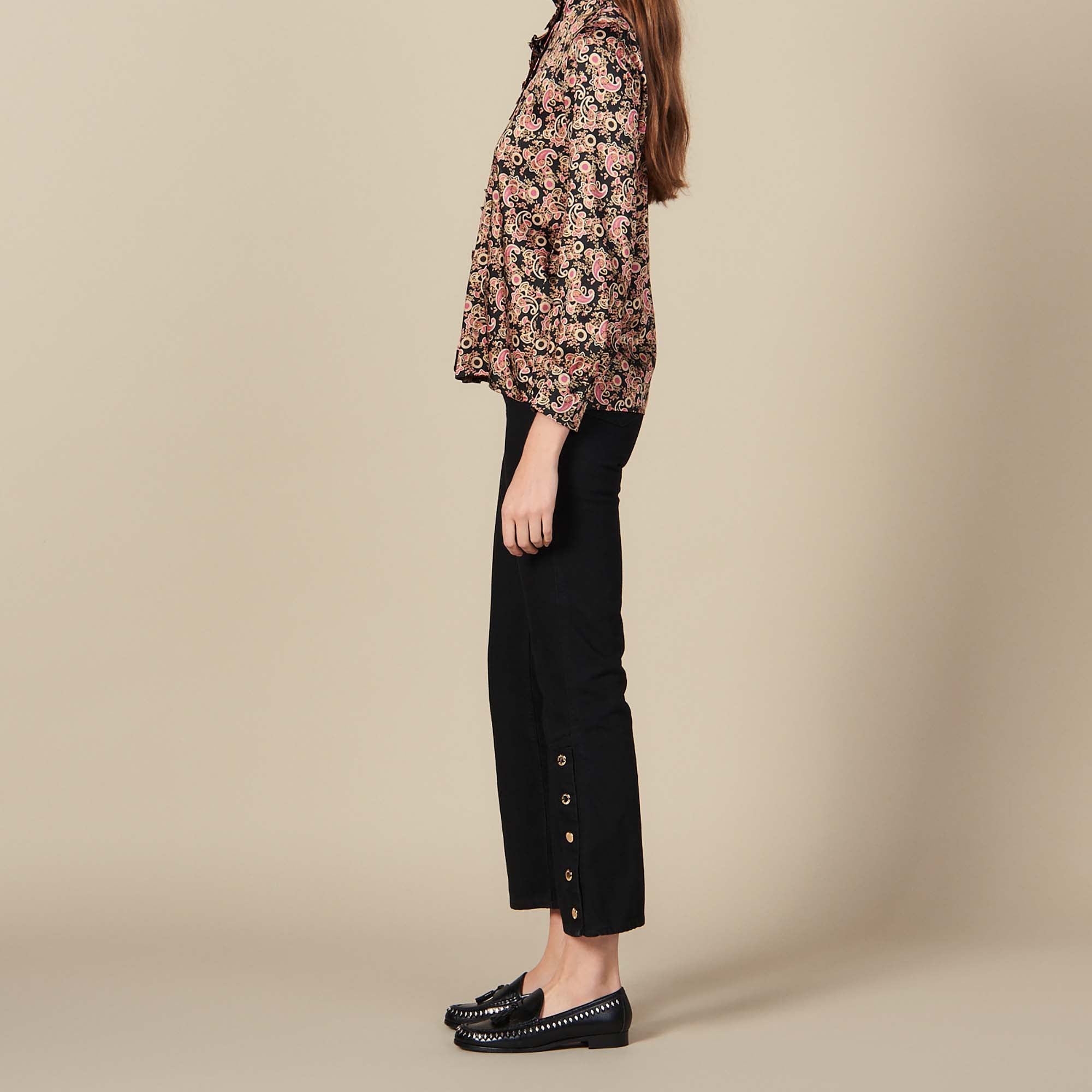 Chemisier à col montant bordé de volants Sandro seconde main