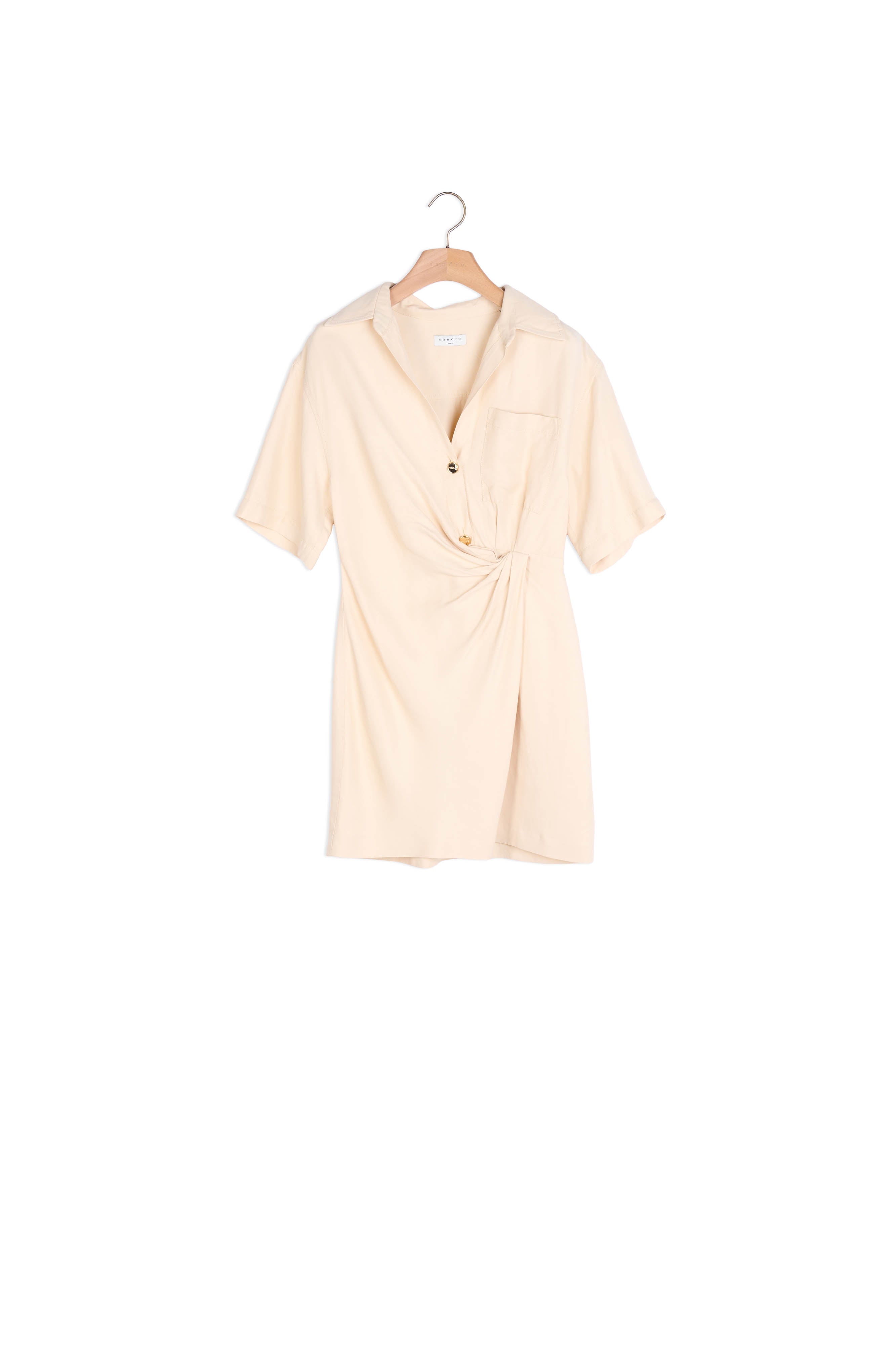 Robe courte drapée à manches courtes Sandro seconde main