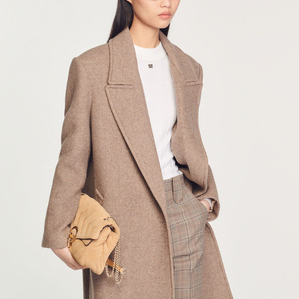 Manteau long en laine mélangée Sandro seconde main