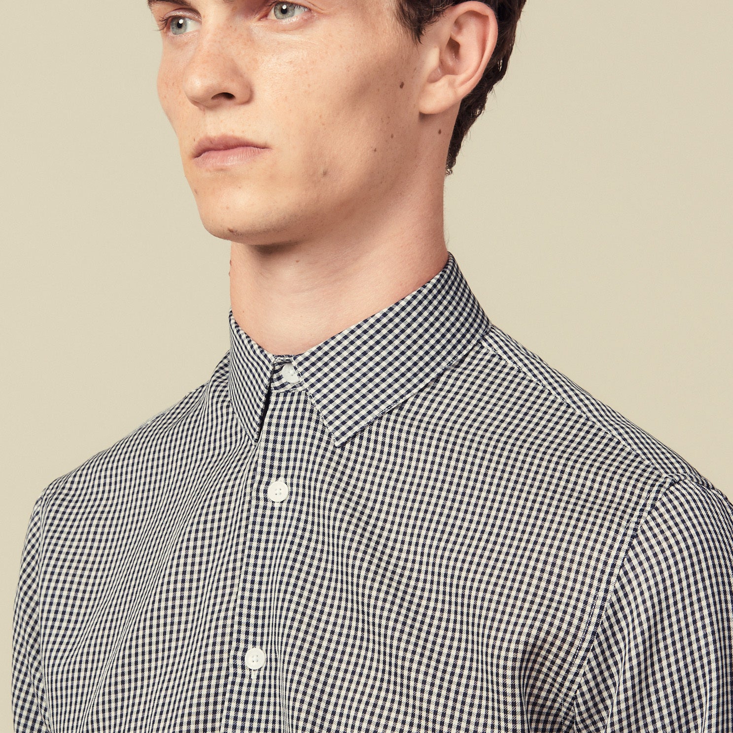 Chemise repassage facile à carreaux Sandro seconde main