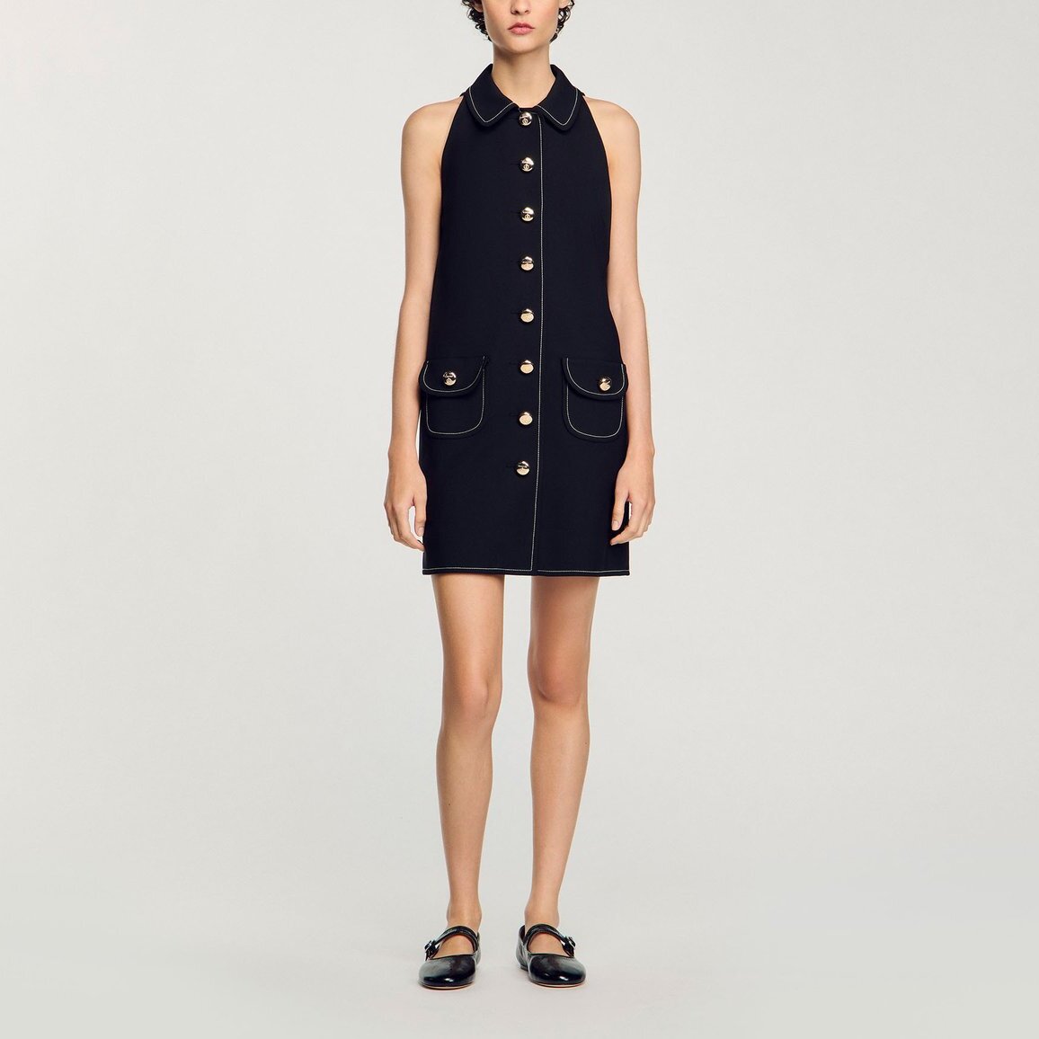 Robe courte à col claudine Sandro seconde main