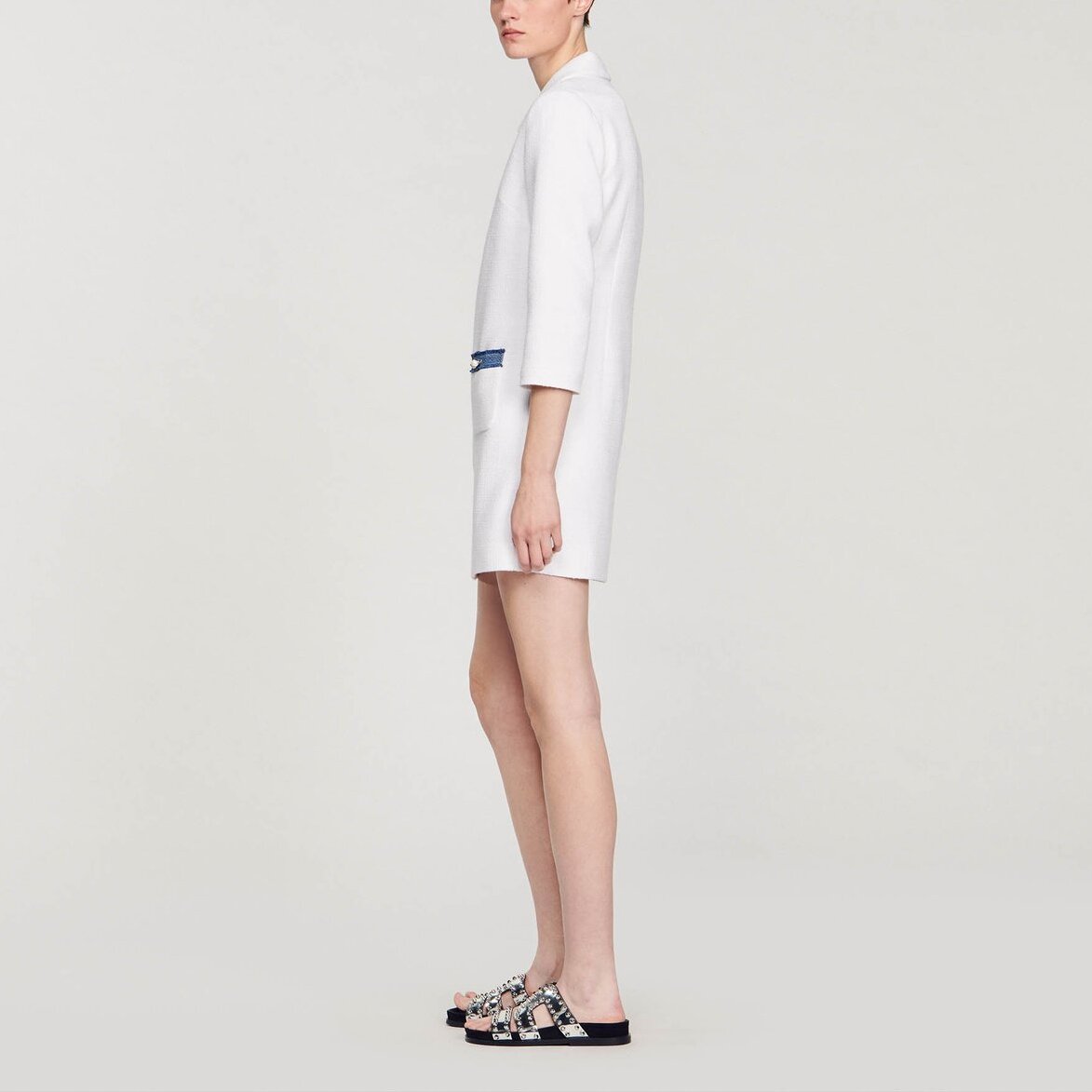 Robe courte en tweed à manches longues Sandro seconde main