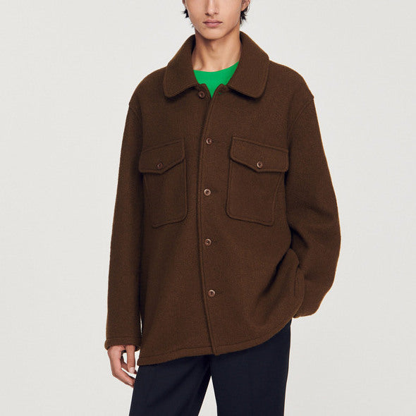 SurChemise en laine bouillie Sandro seconde main