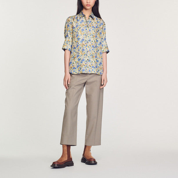 Chemise manches courtes imprimé Blossom Sandro seconde main