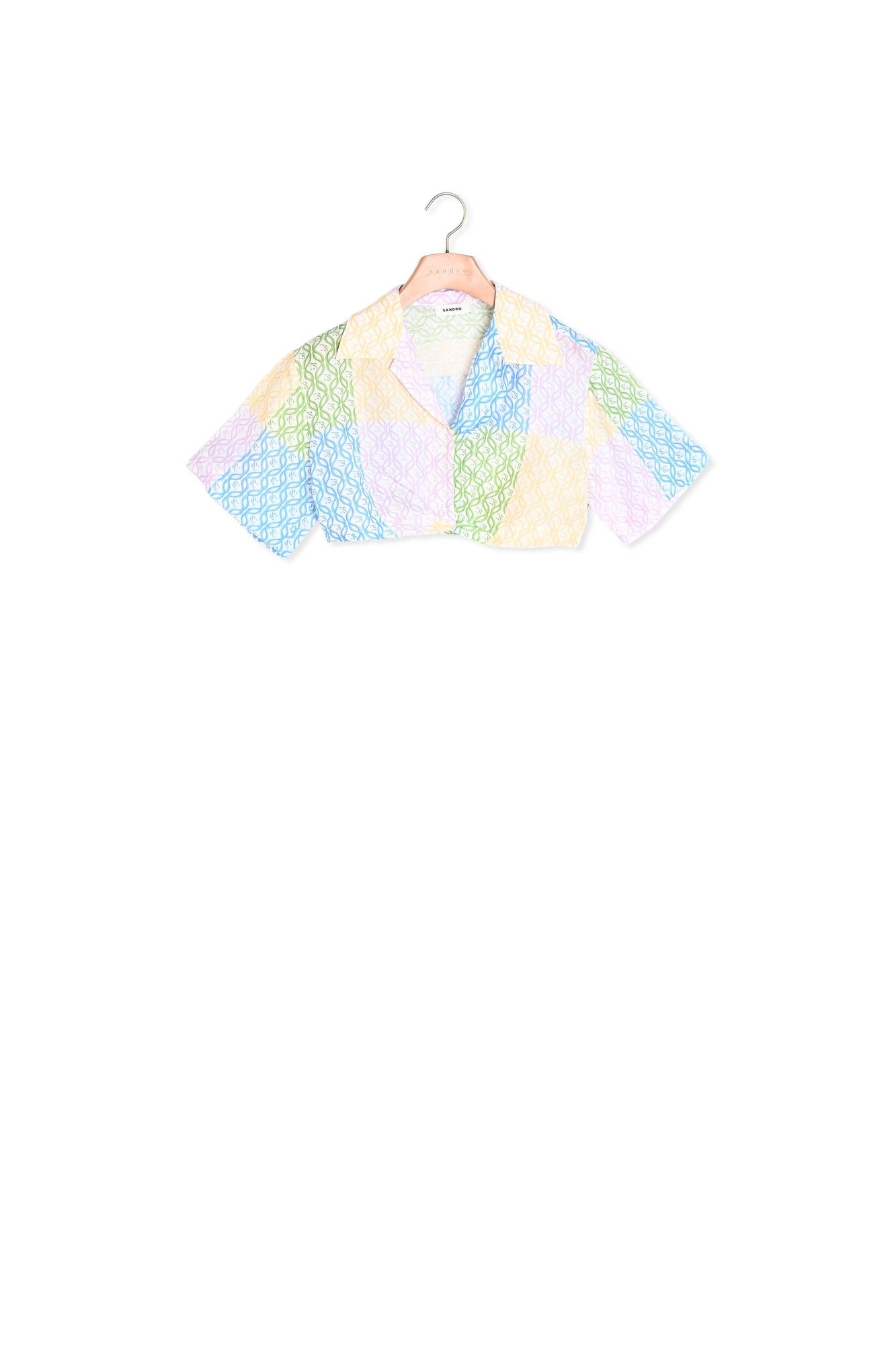 Chemise courte imprimé patchwork Sandro seconde main