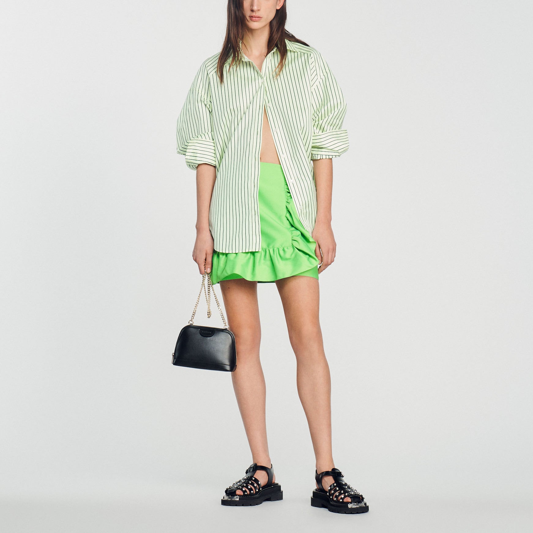 Chemise oversize à rayures Sandro seconde main