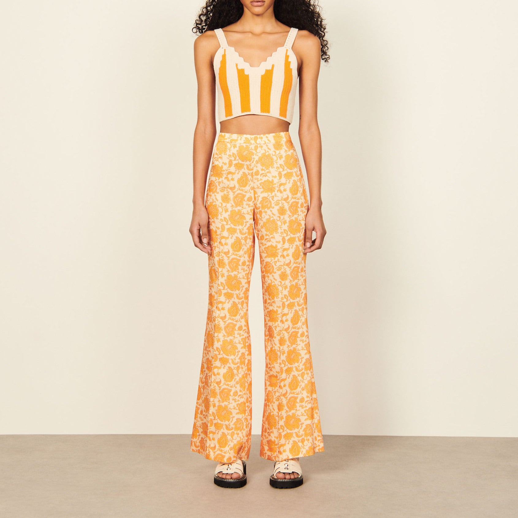 Pantalon fluide imprimé Sandro seconde main