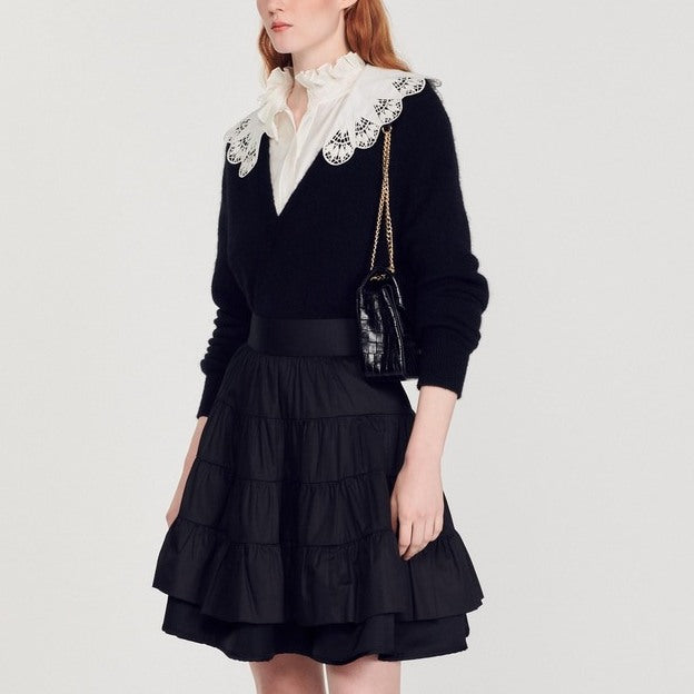 Jupe courte bi-matière Sandro seconde main