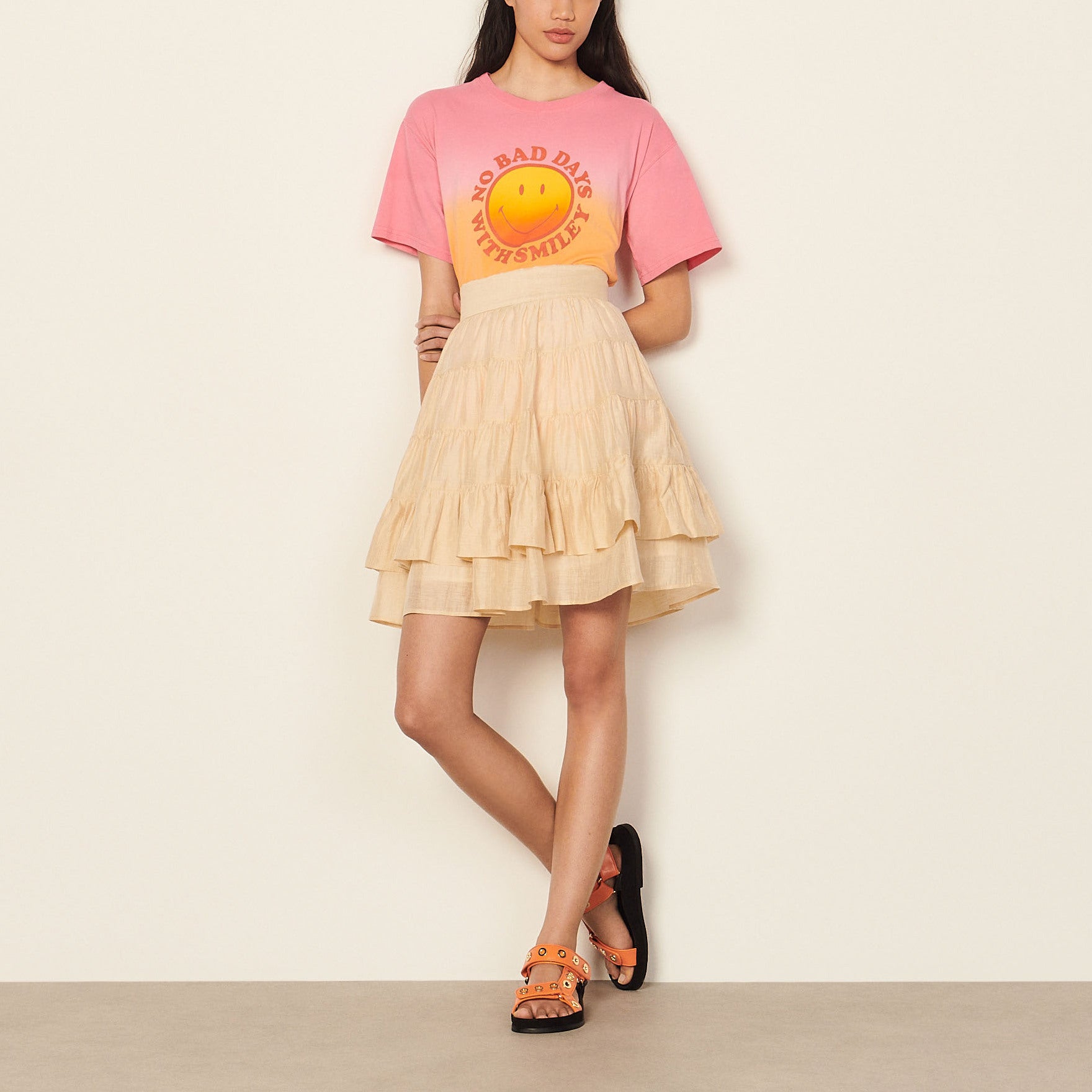 Jupe courte à volants Sandro seconde main