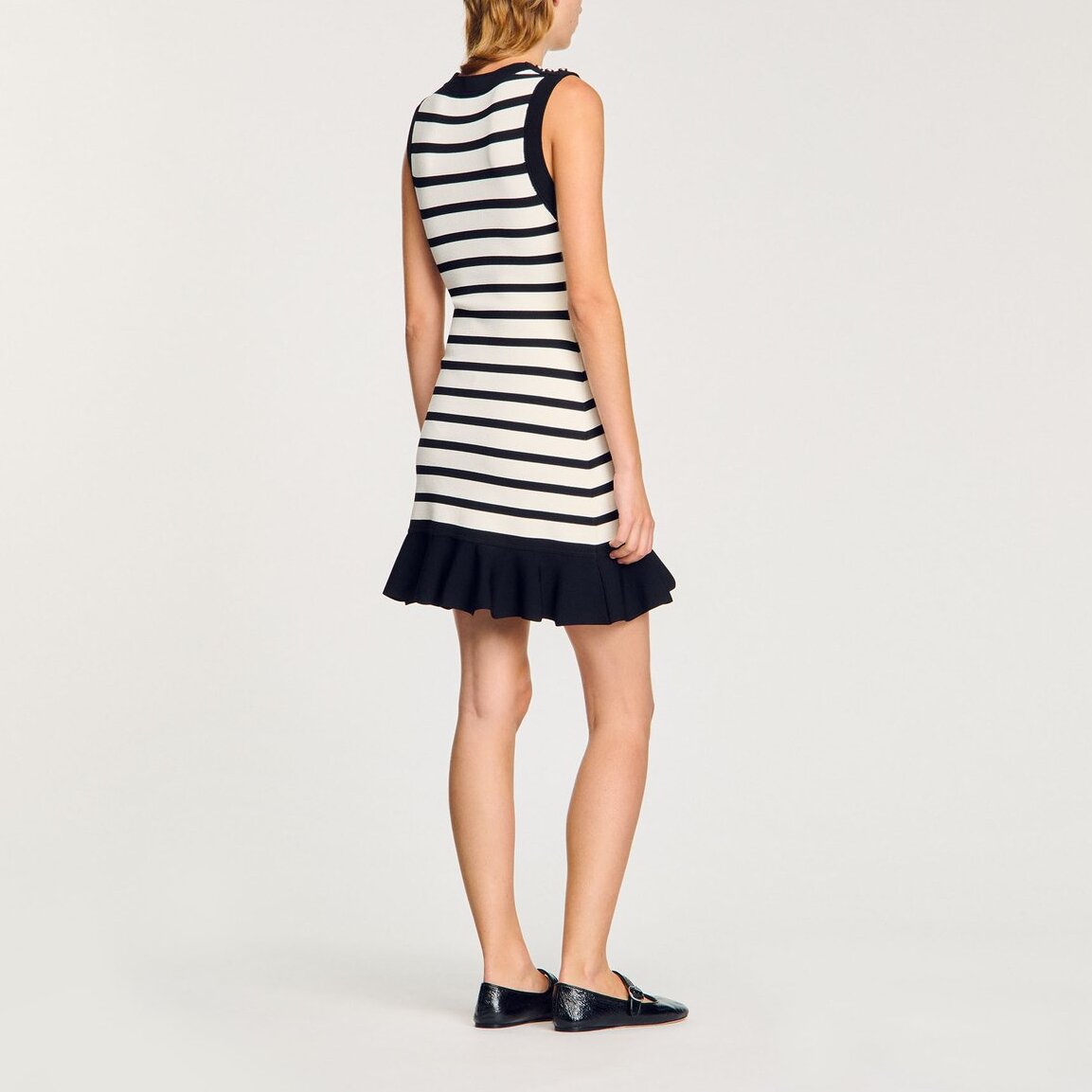 Robe courte en maille à rayures Sandro seconde main