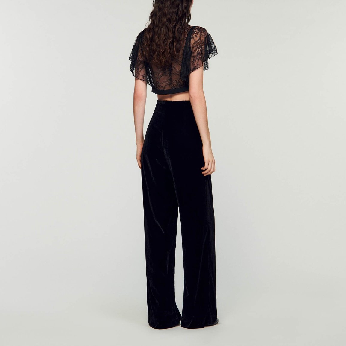 Pantalon large en velours Sandro seconde main