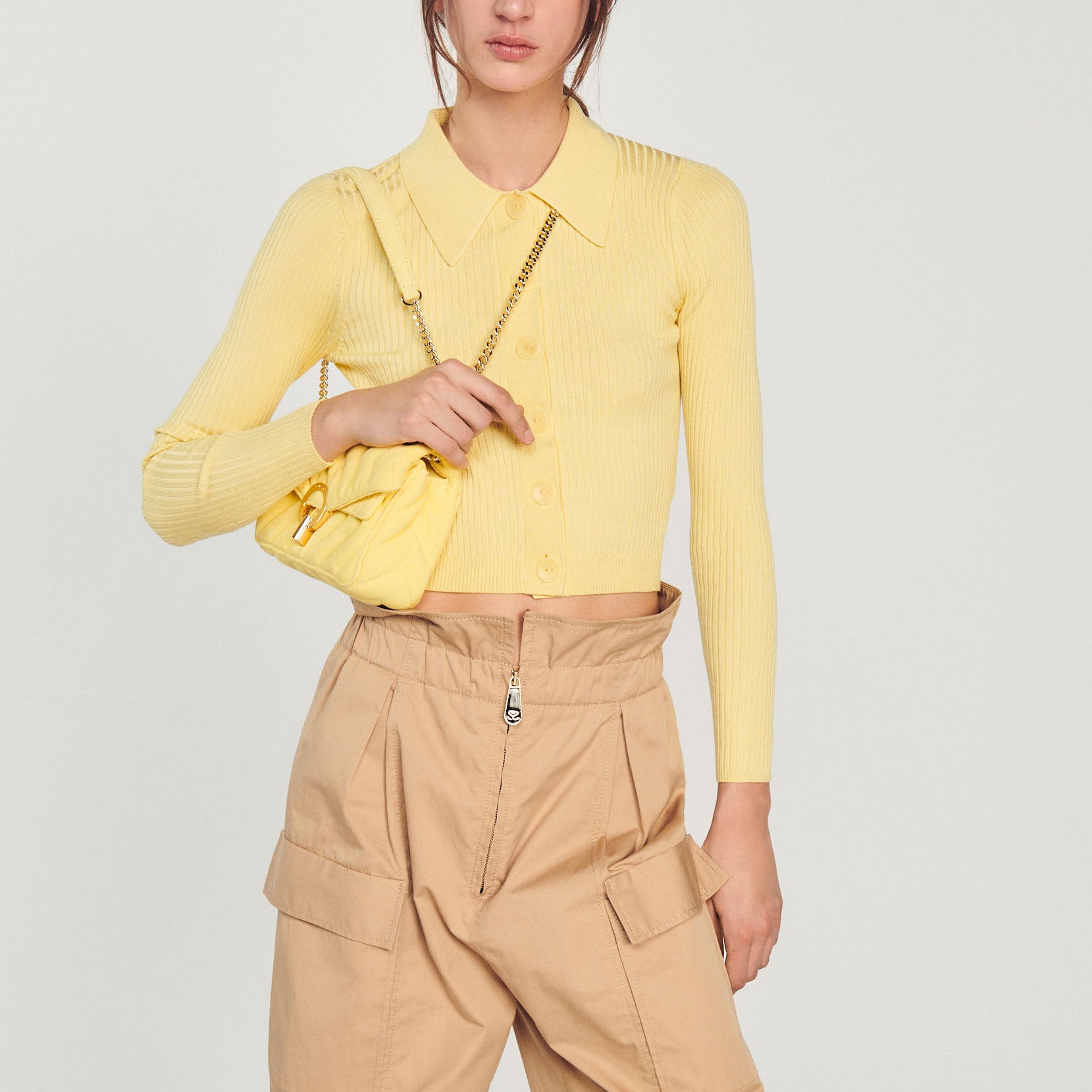 Cardigan court côtelé Sandro seconde main