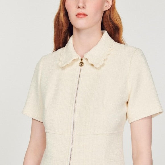 Robe zippée en tweed Sandro seconde main