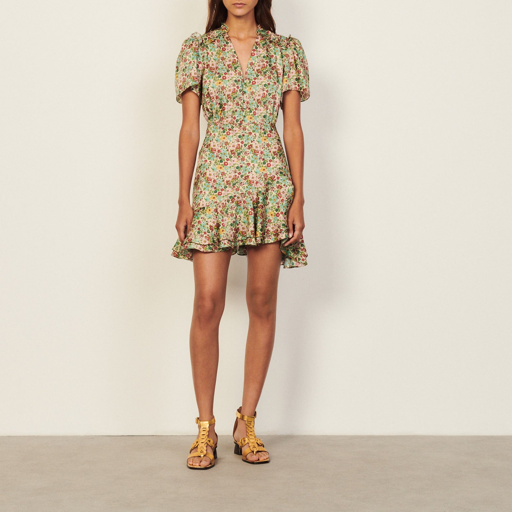 Robe courte imprimée Sandro seconde main