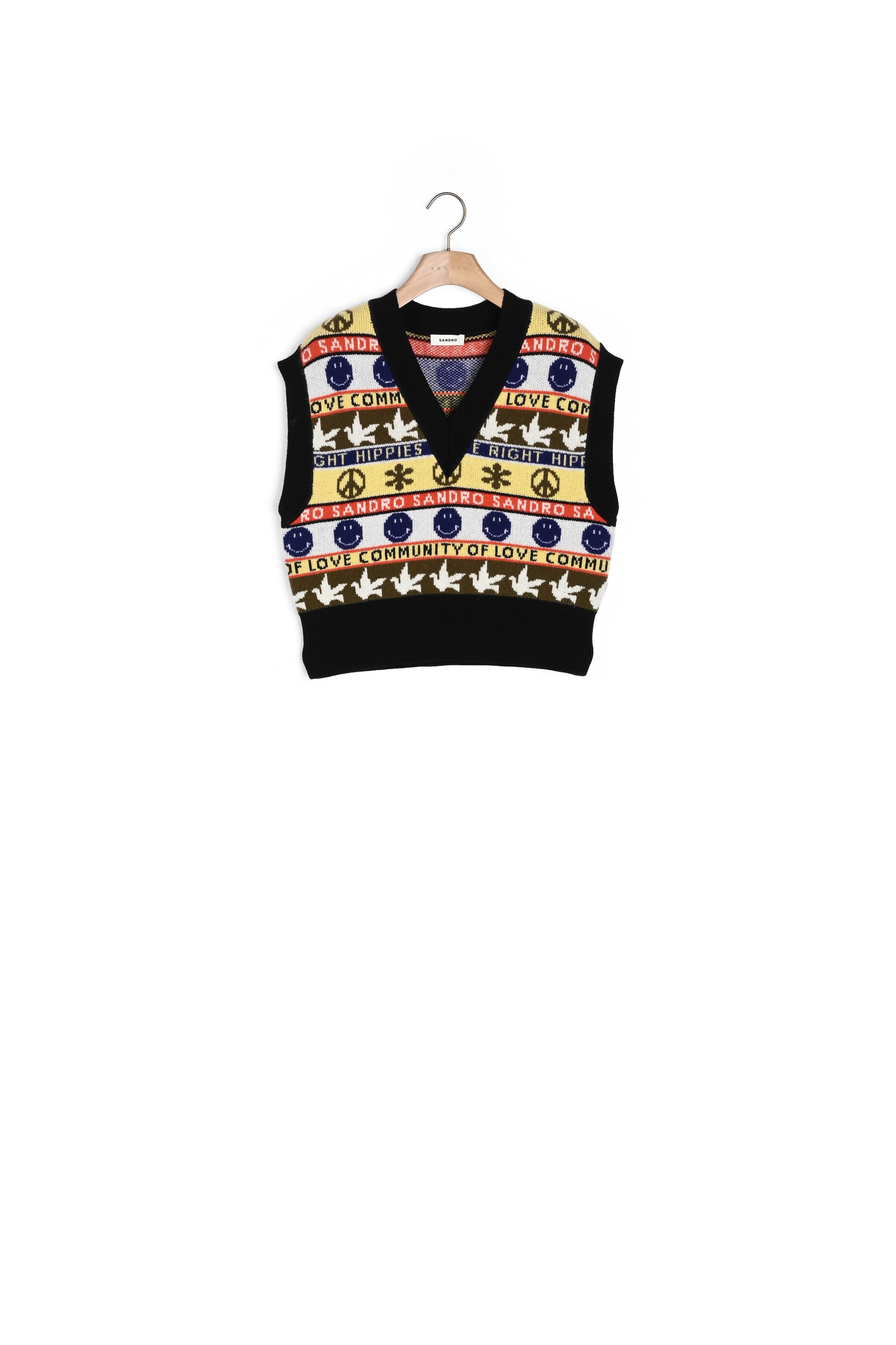 Pull sans manches à motifs Sandro seconde main