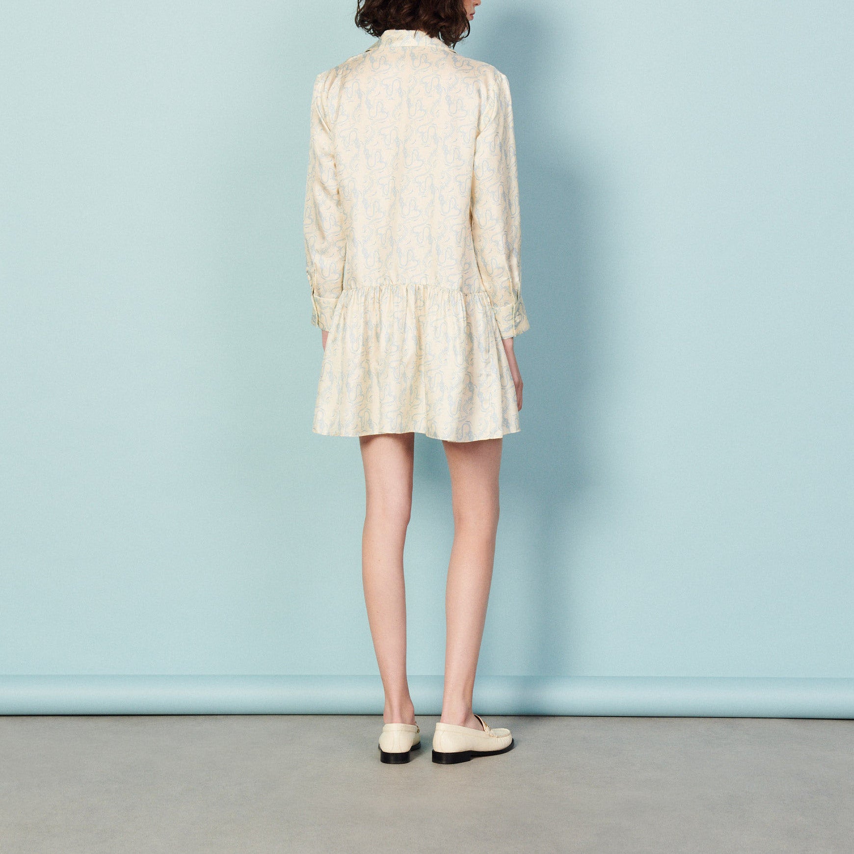 Robe en soie imprimée Sandro seconde main