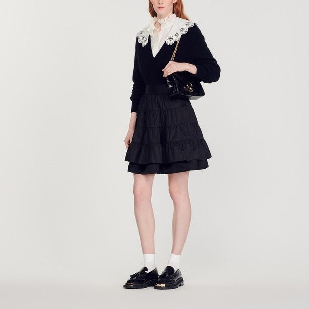 Jupe courte bi-matière Sandro seconde main