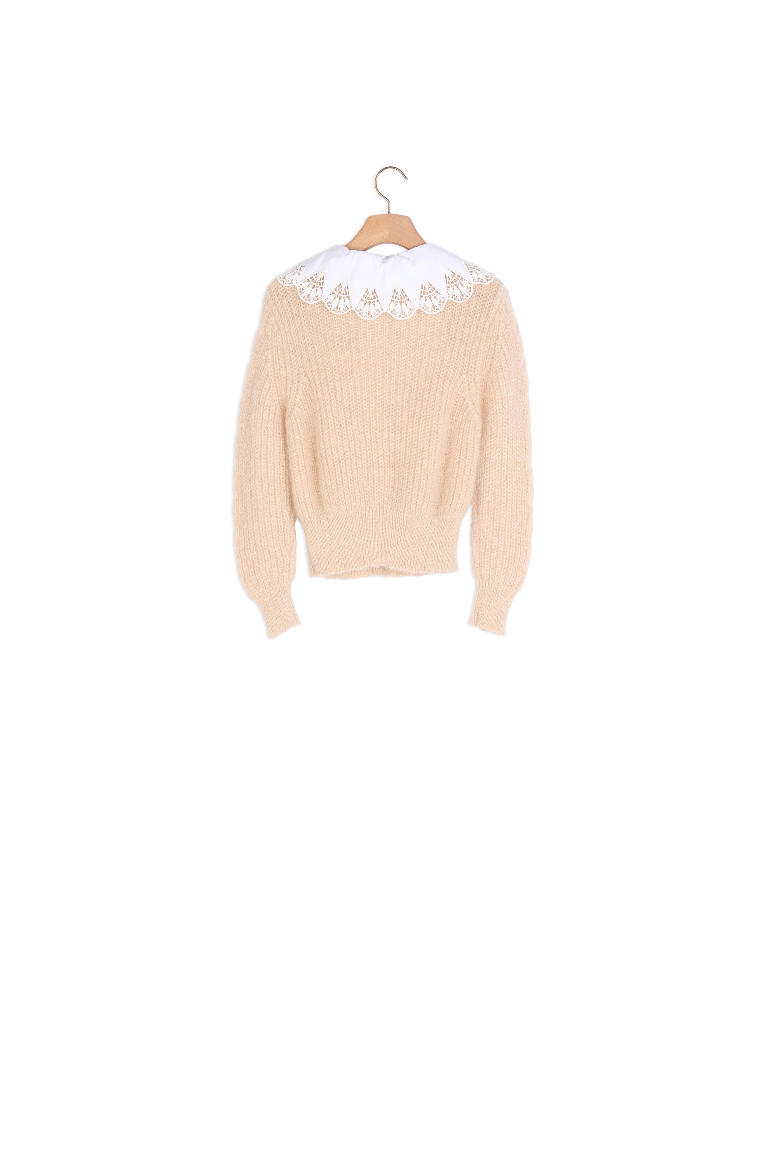 Pull court à grand col brodé Sandro seconde main