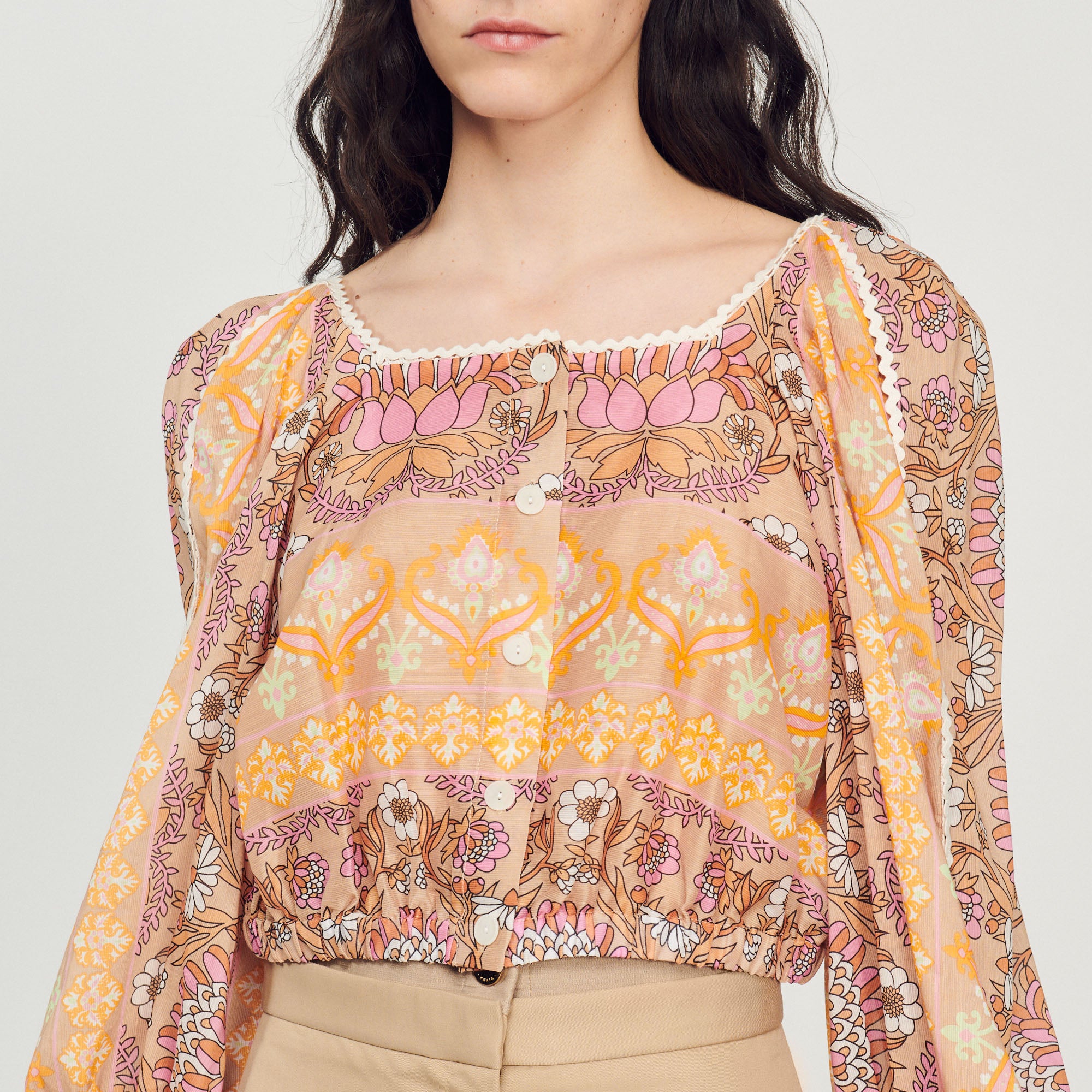 Top court imprimé Sandro seconde main