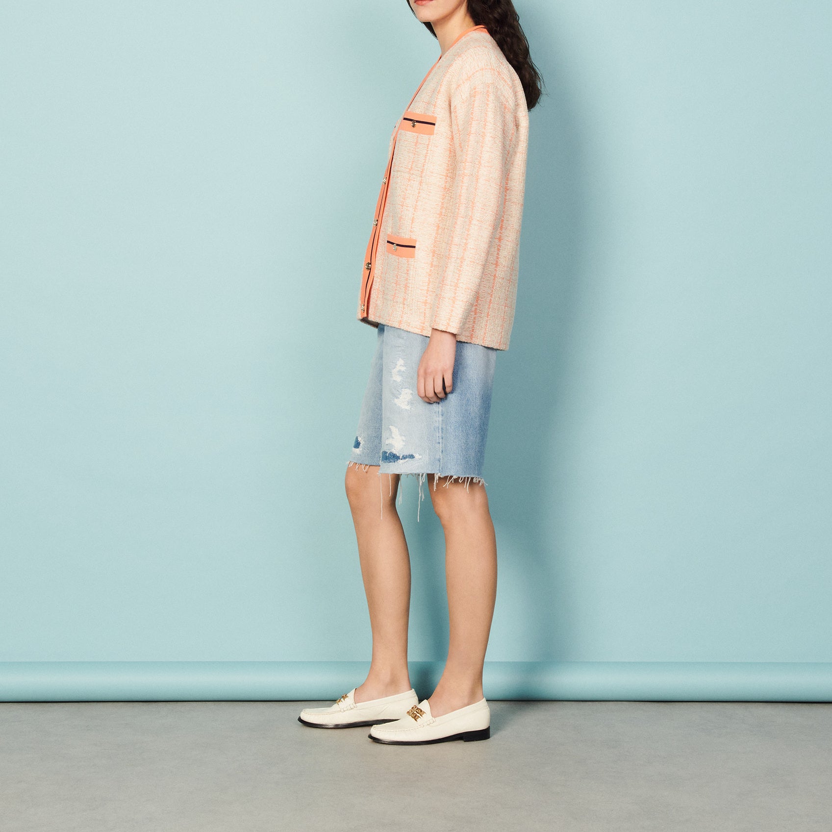 Cardi-coat en tweed Sandro seconde main