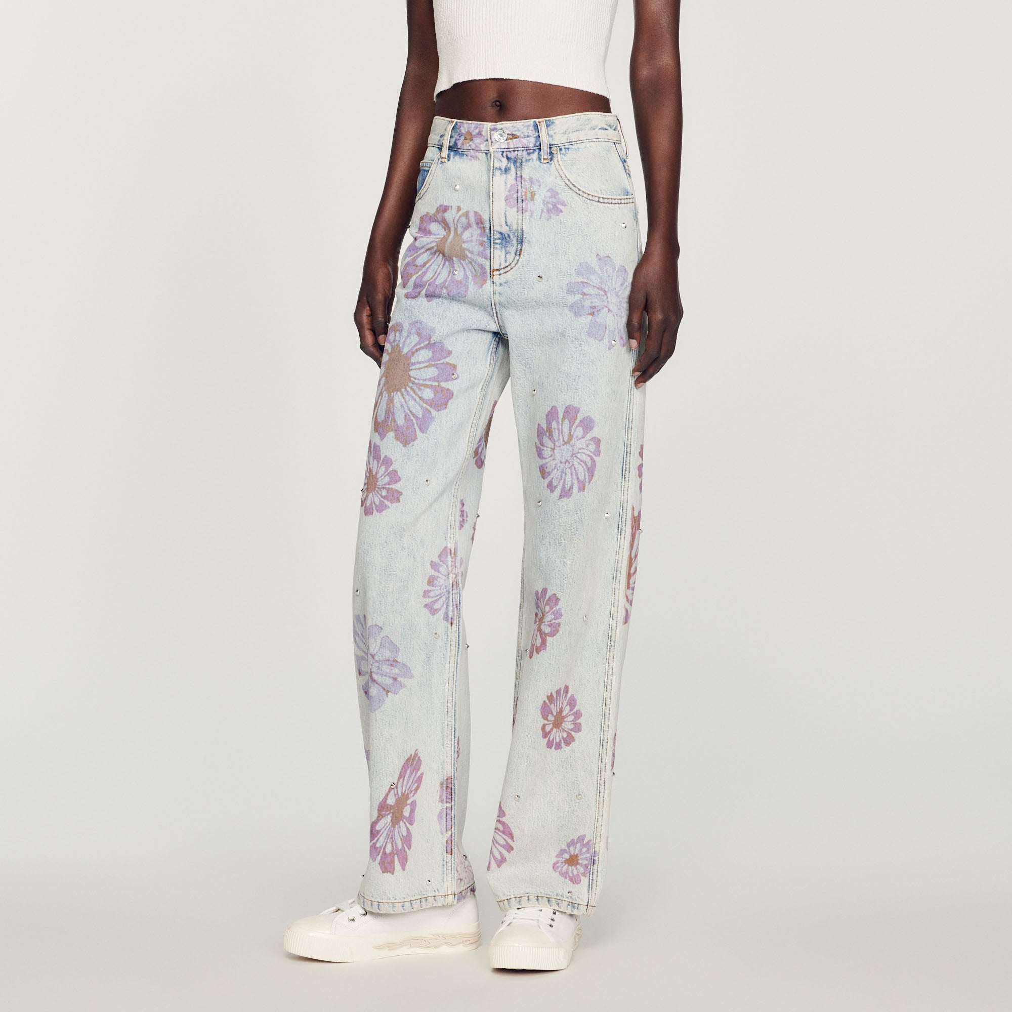 Jean motifs fleurs Sandro seconde main