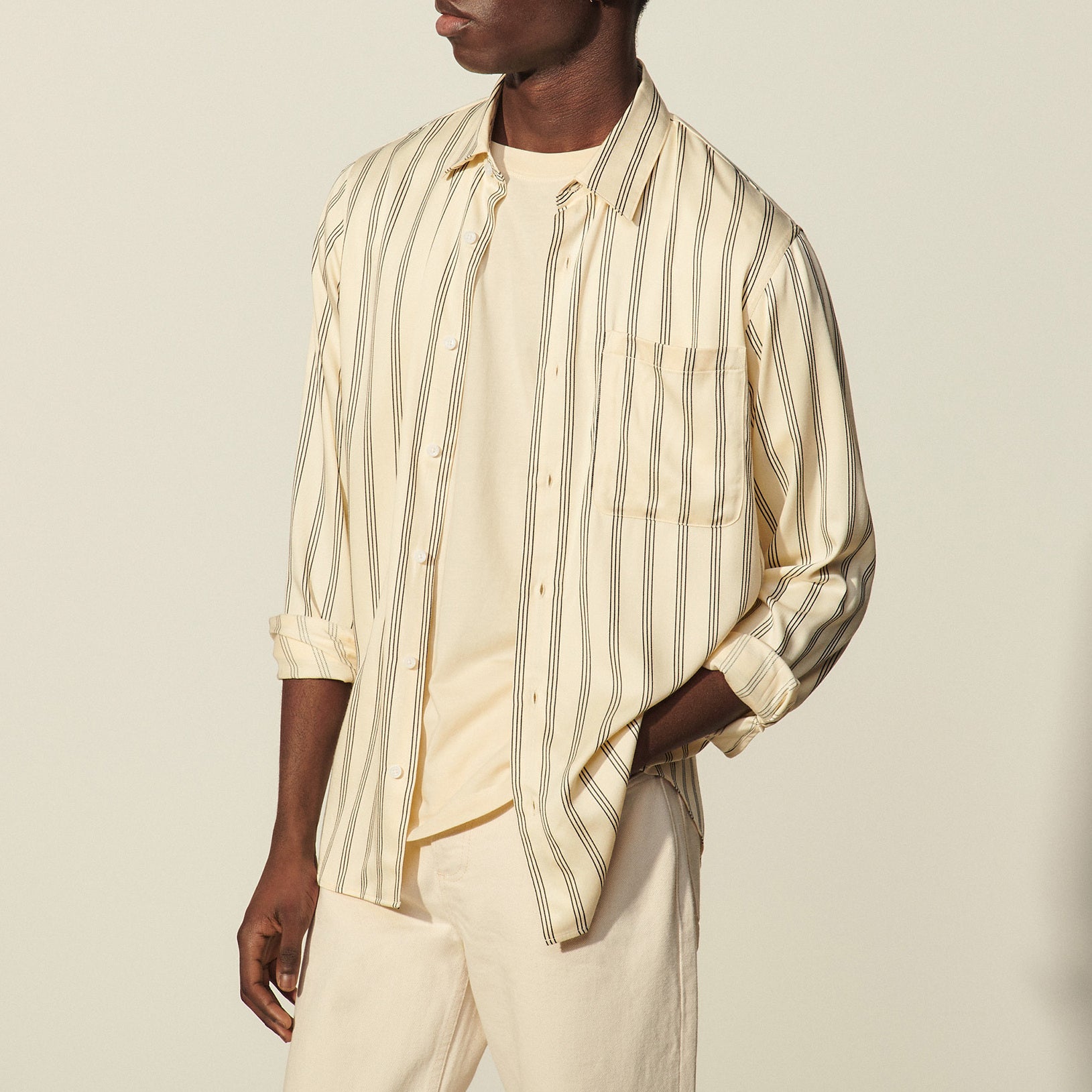 Chemise fluide à rayures tissées Sandro seconde main