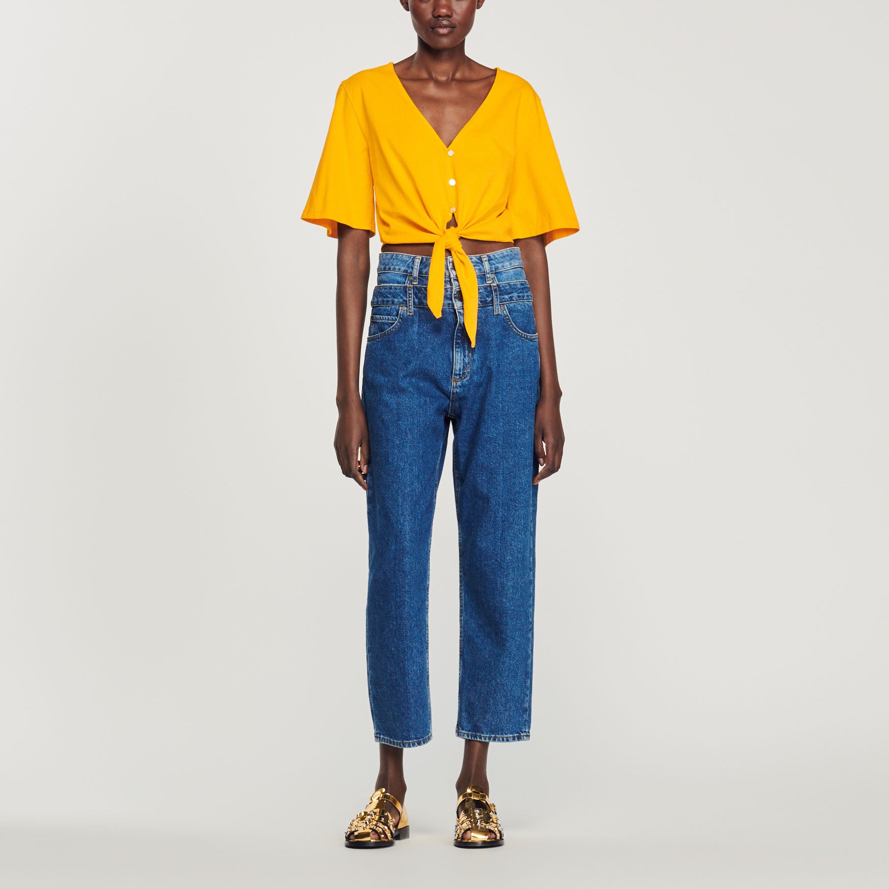 T-shirt court bijoux Sandro seconde main