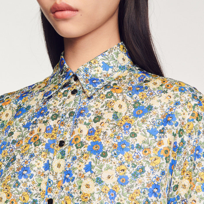 Chemise manches courtes imprimé Blossom Sandro seconde main