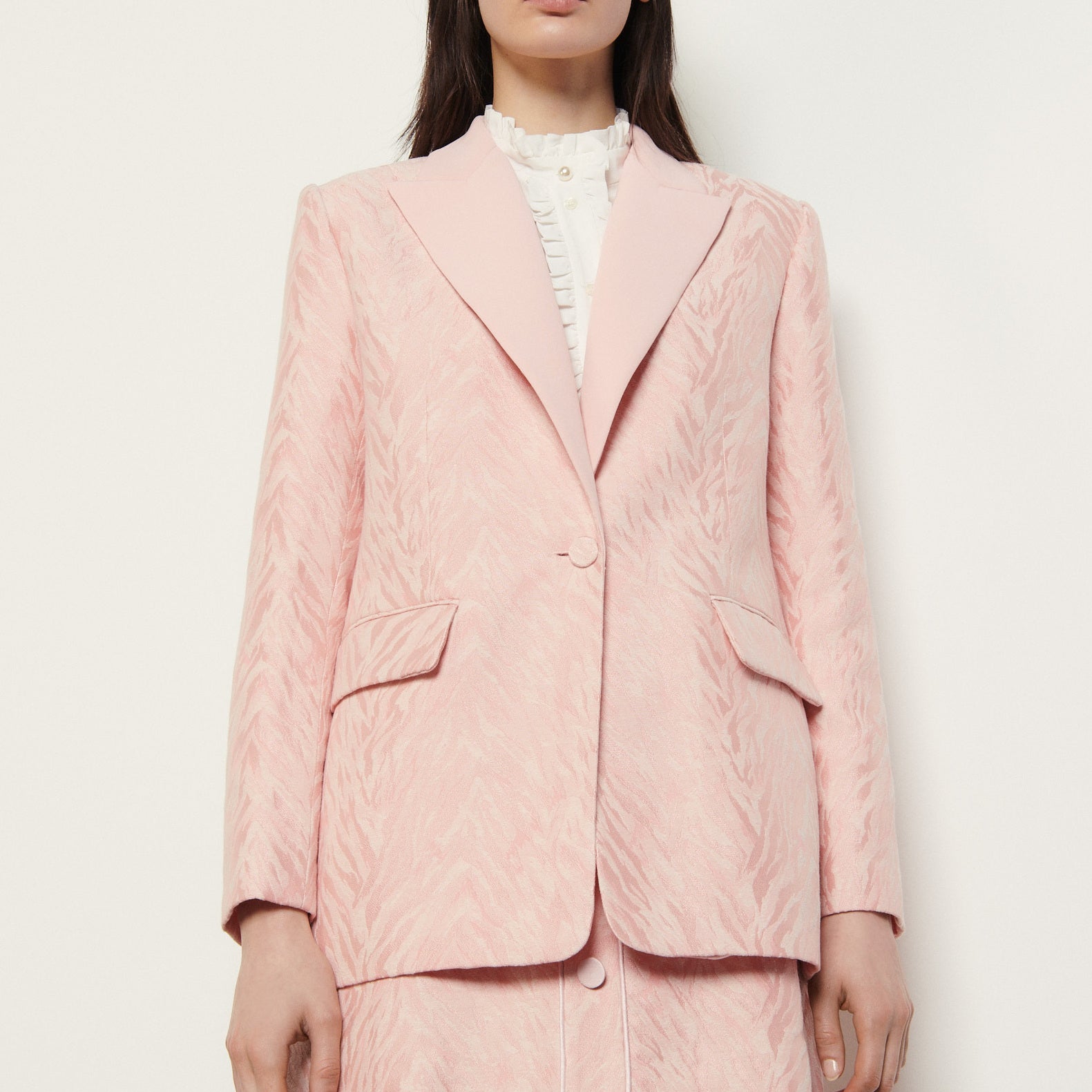 Veste tailleur en jacquard zébré Sandro seconde main