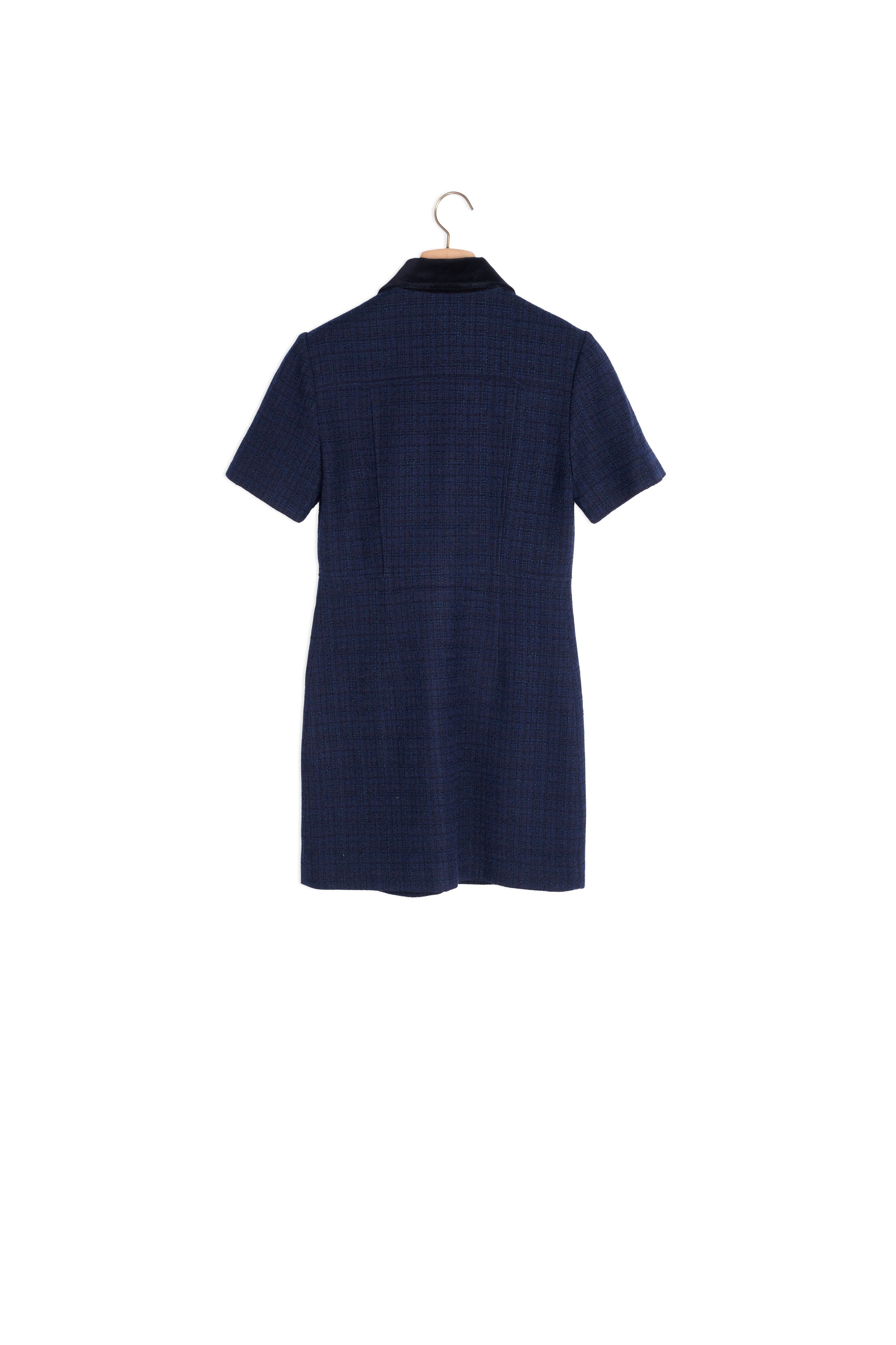 Robe courte en tweed à col velours Sandro seconde main