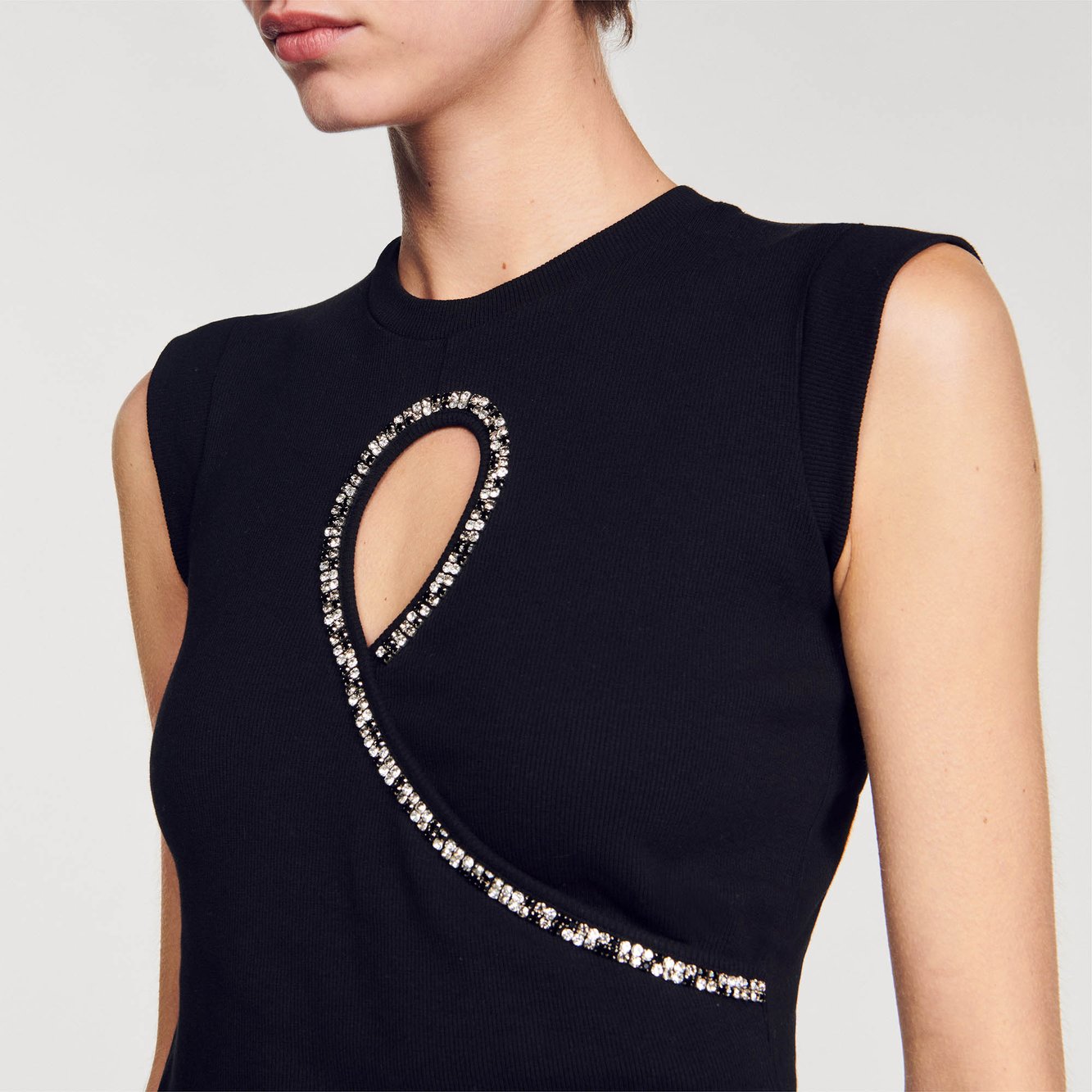 Débardeur court à découpe strassée Sandro seconde main