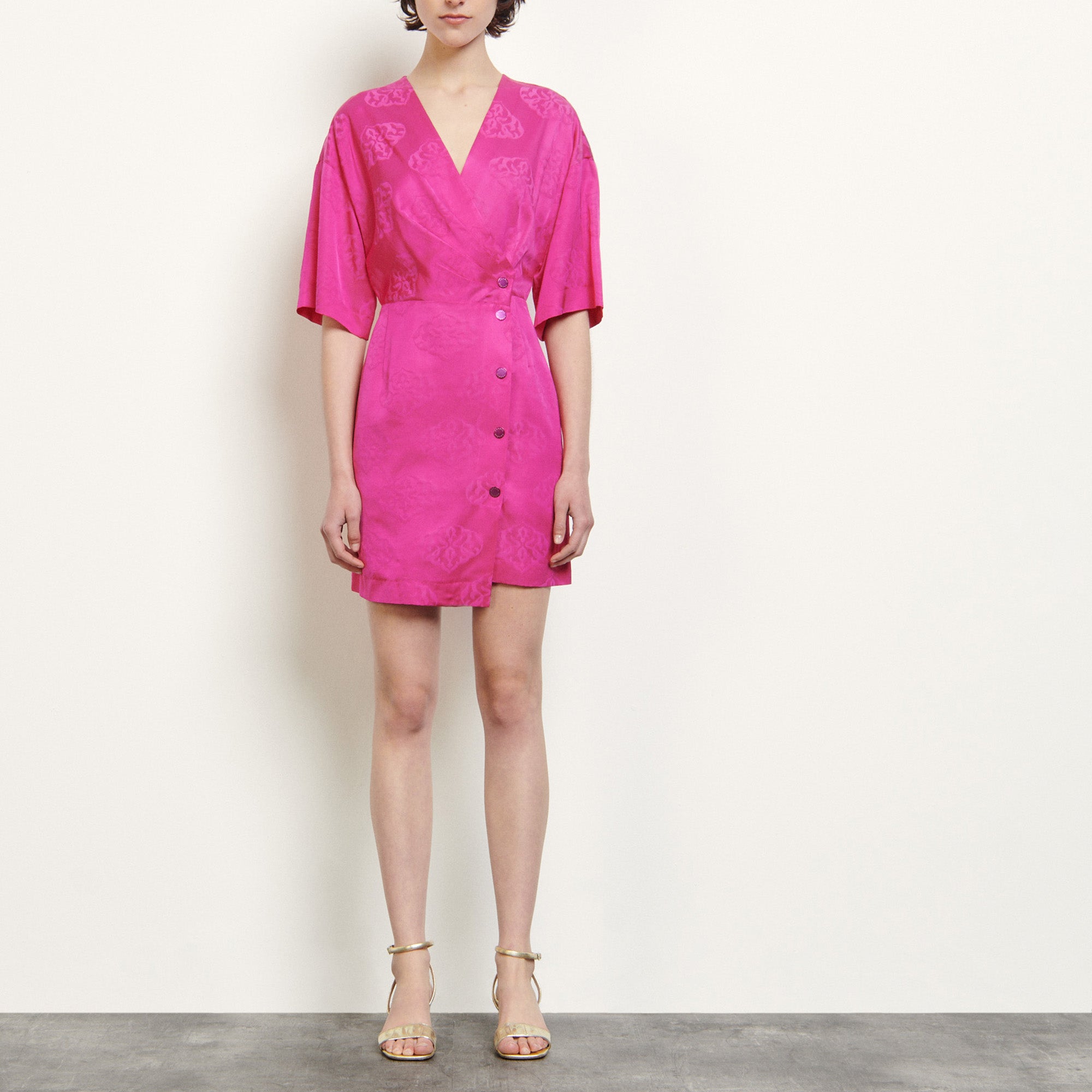 Robe portefeuille en jacquard Sandro seconde main