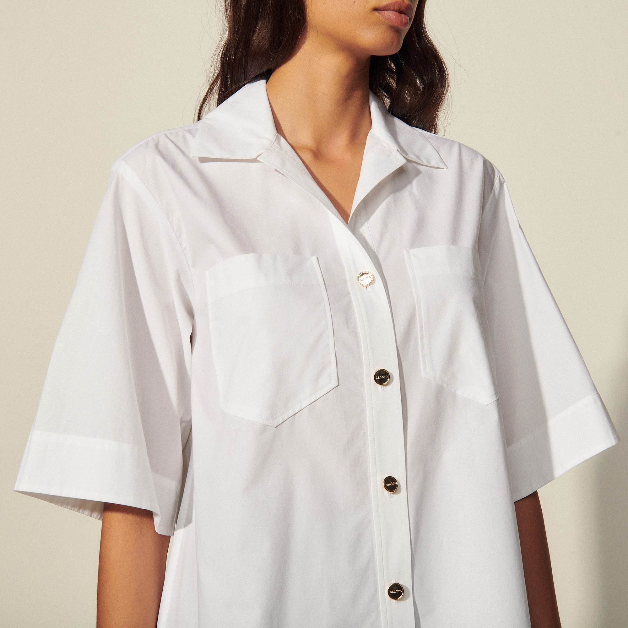 Chemise oversize en coton biologique Sandro seconde main