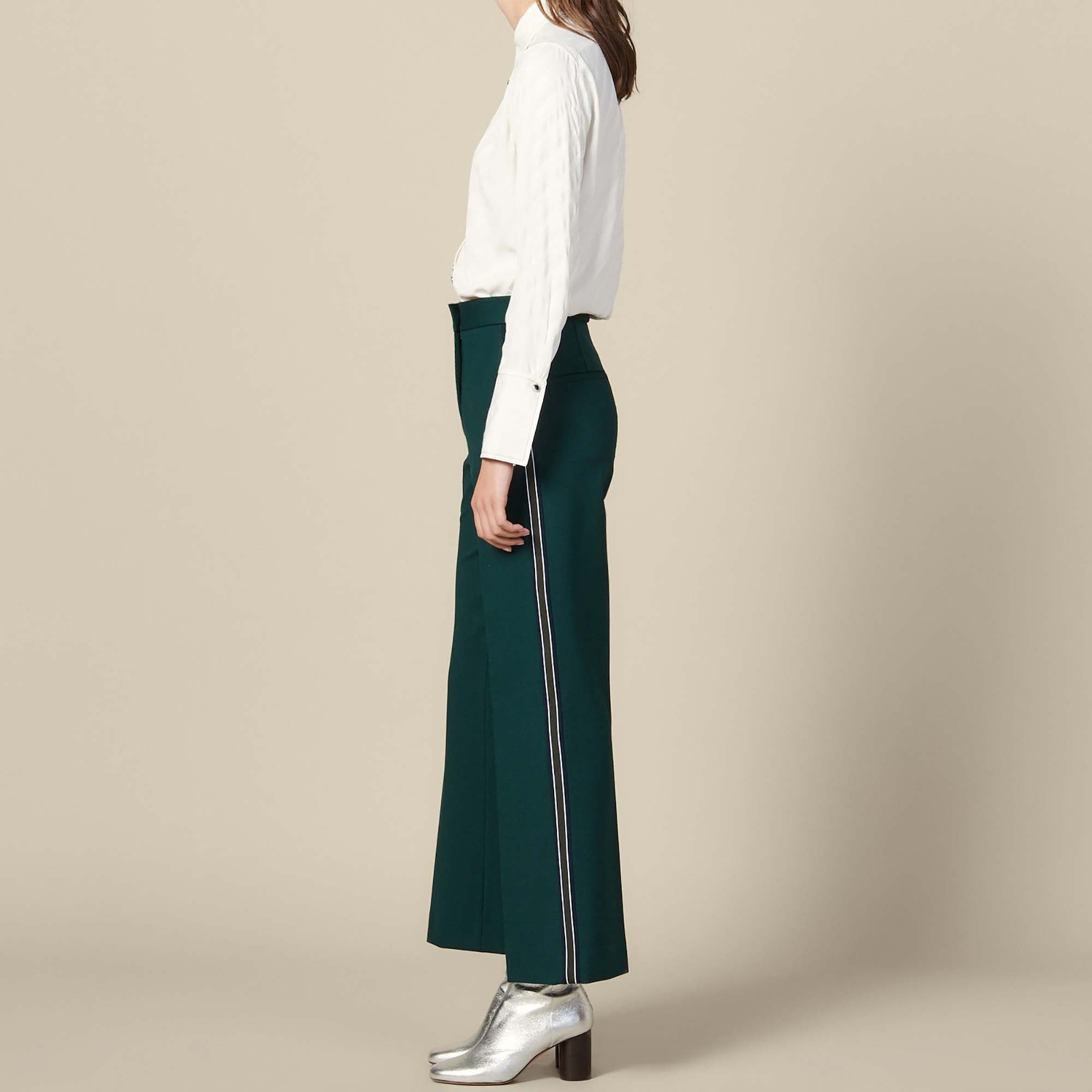 Pantalon large à galons tricolores Sandro seconde main