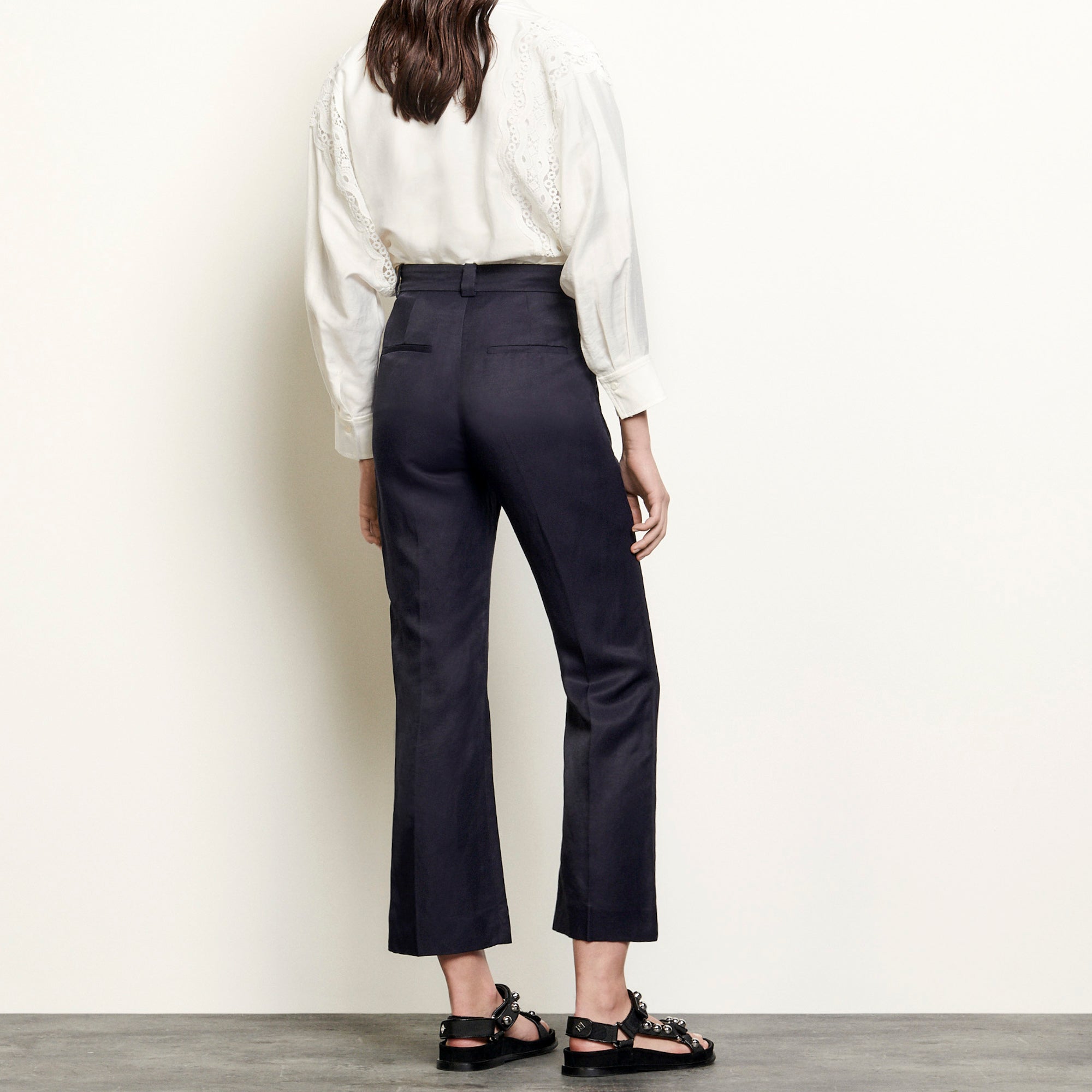 Pantalon droit à plis marqués Sandro seconde main