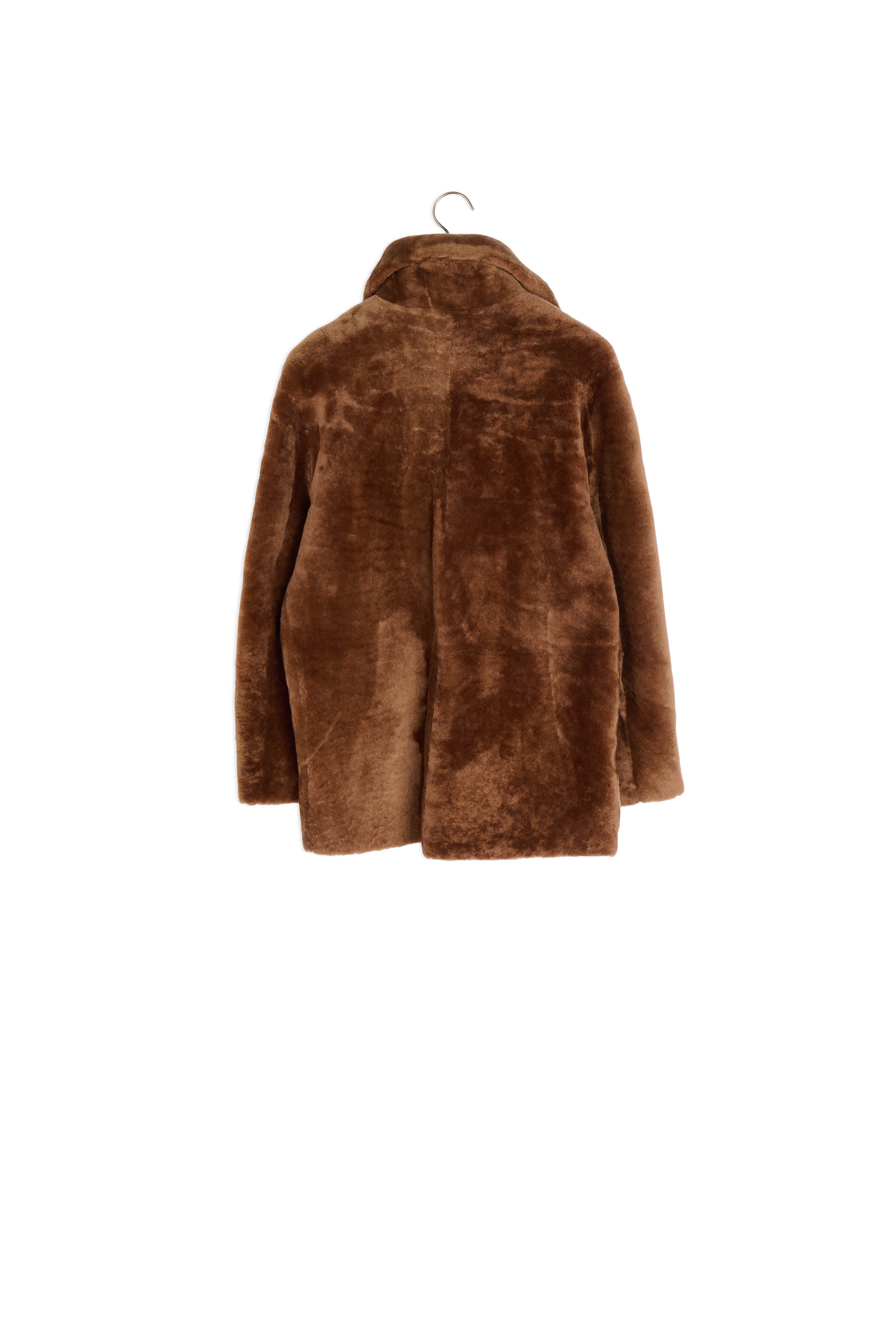 Manteau en peau lainée à grand col Sandro seconde main