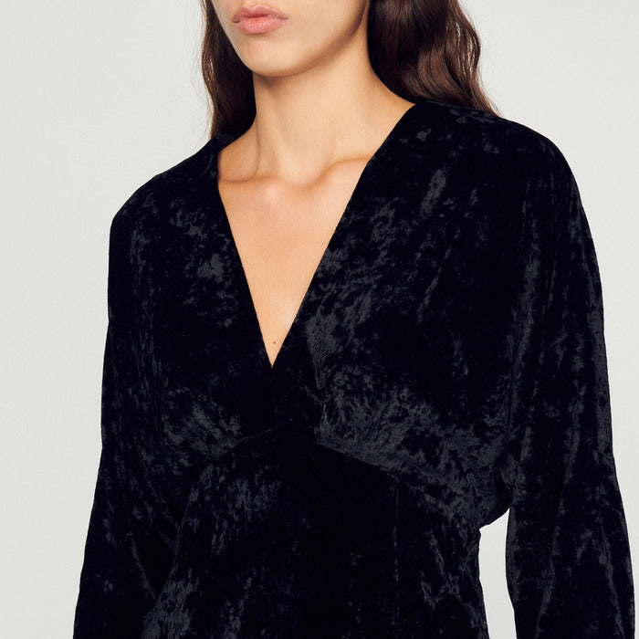 Robe courte en velours frappé Sandro seconde main