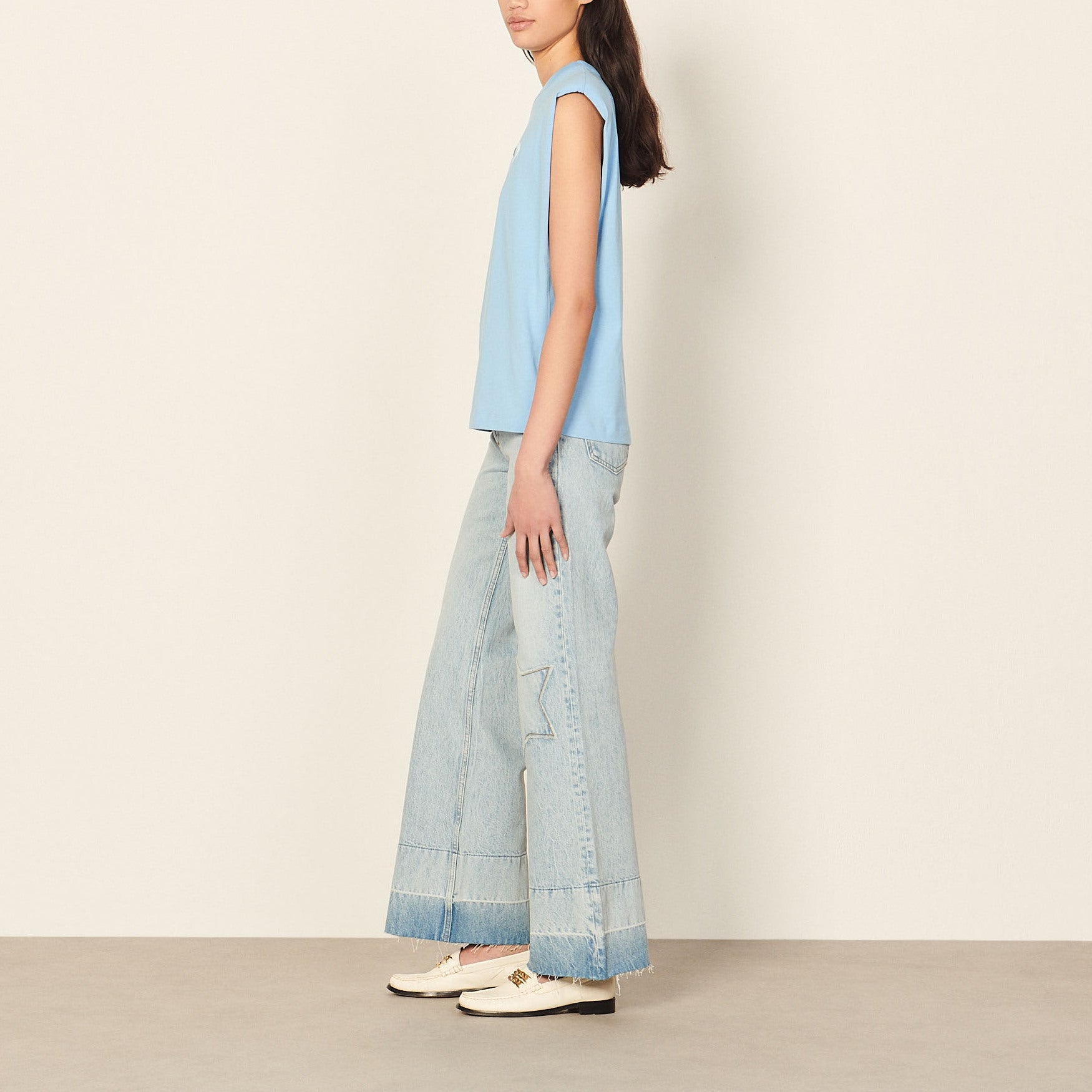 T-shirt en coton biologique sans manches Sandro seconde main