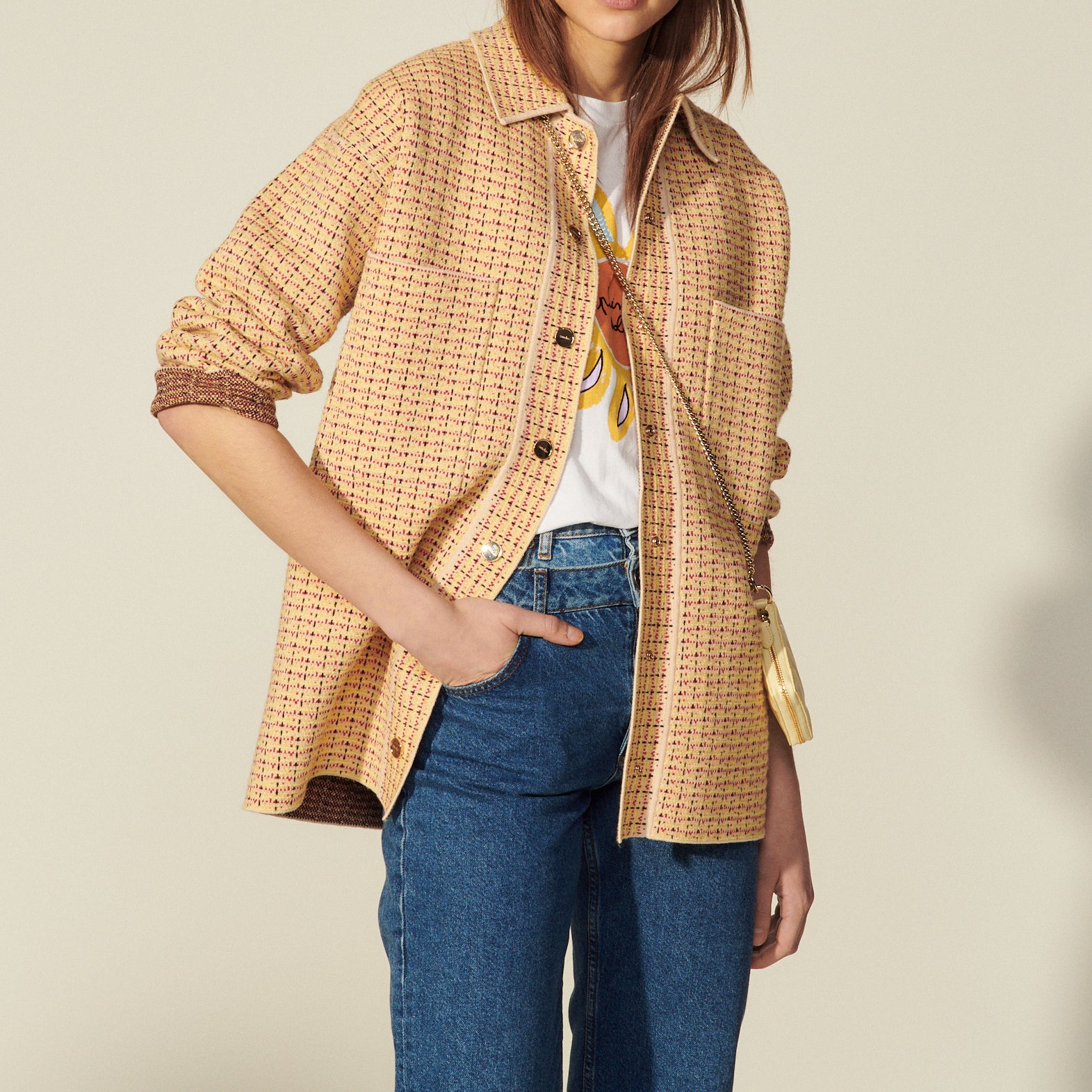 Cardicoat esprit surChemise en tweed Sandro seconde main