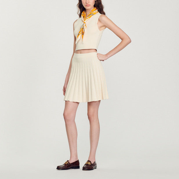 Jupe courte en Maille plissée Sandro seconde main