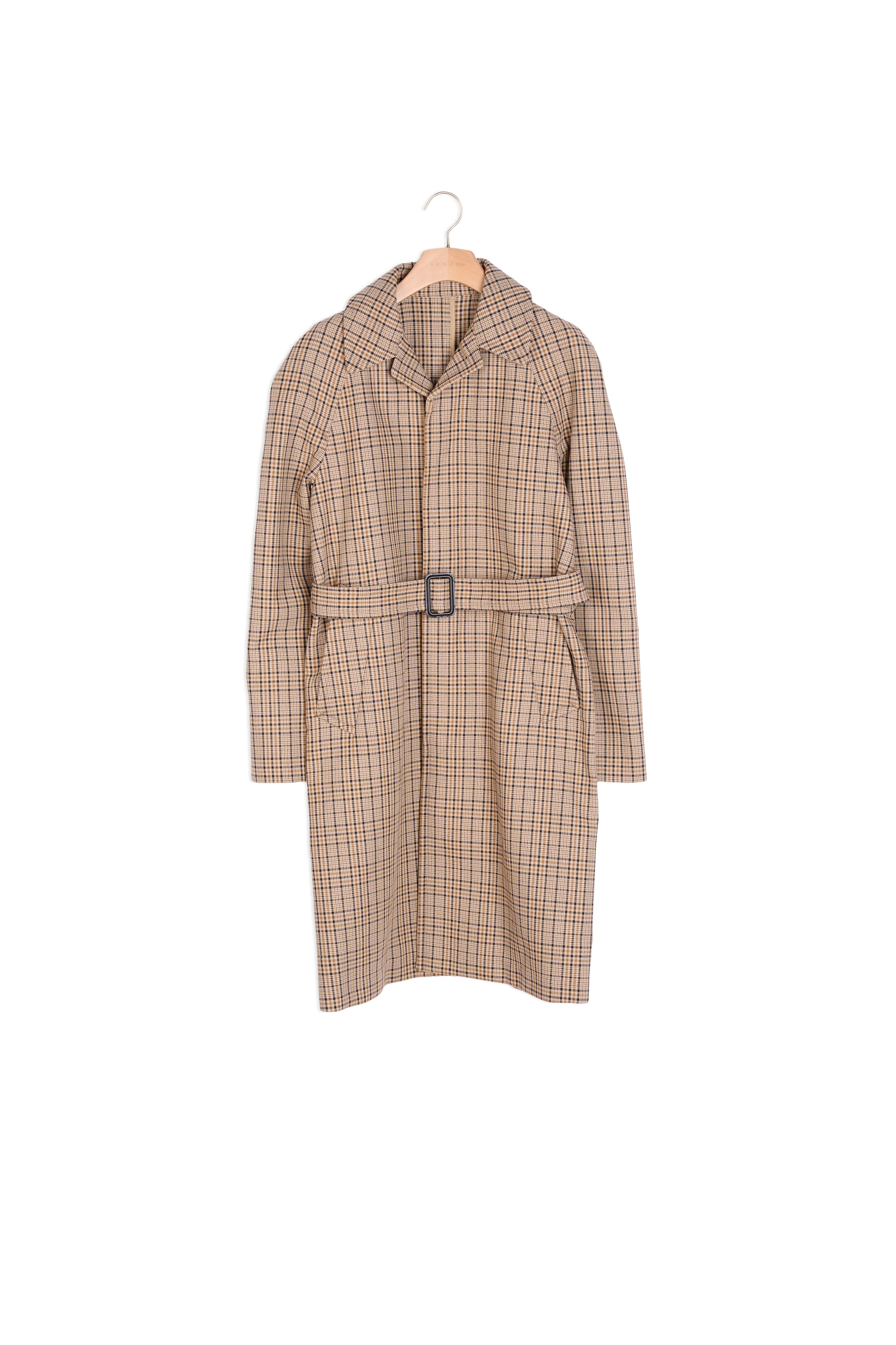 Manteau à carreaux fantaisie Sandro seconde main